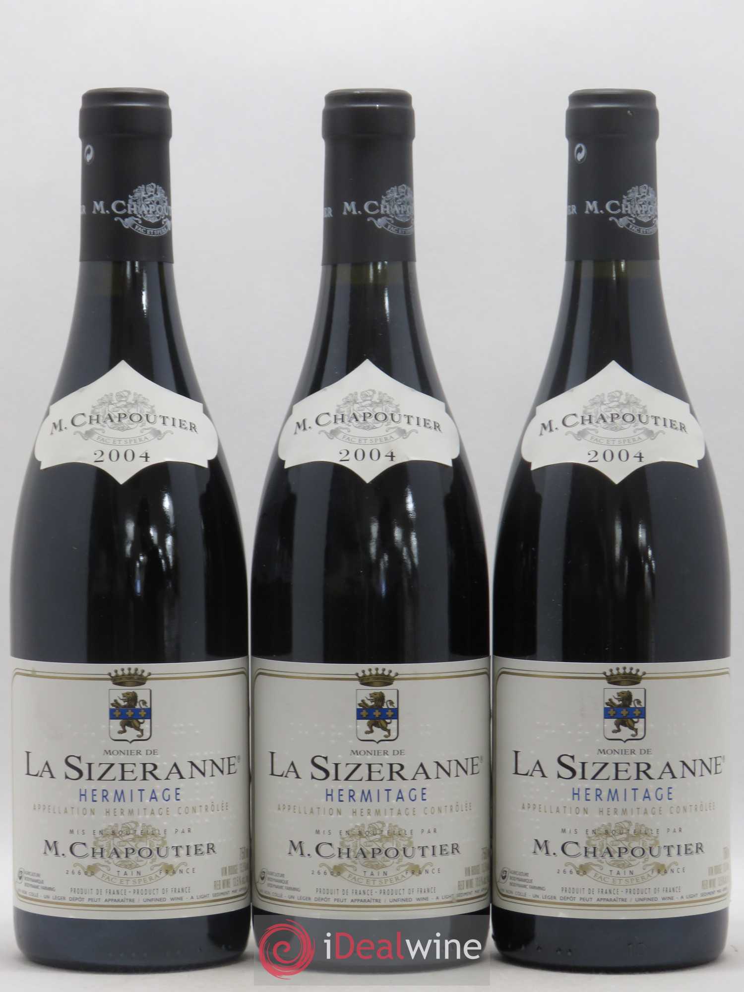 Hermitage Monier de La Sizeranne Chapoutier 2004 - Lot de 3 bouteilles - 0
