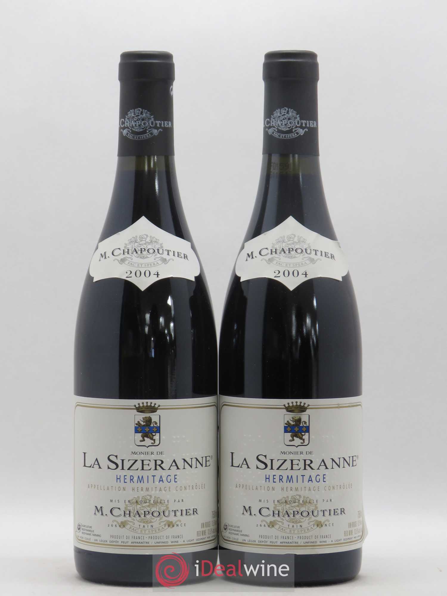 Hermitage Monier de La Sizeranne Chapoutier 2004 - Lot de 2 bouteilles - 0