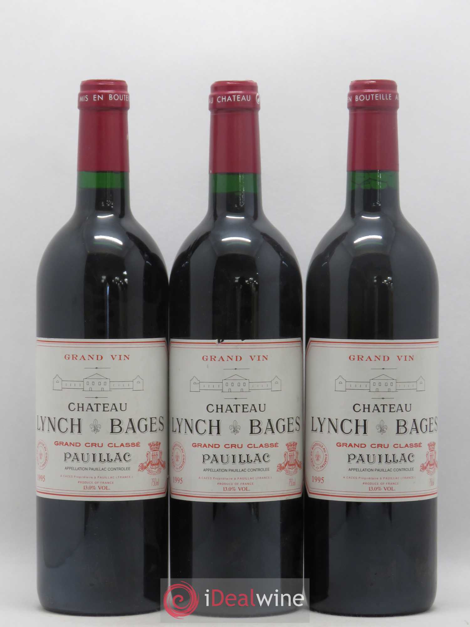 Château Lynch Bages 5ème Grand Cru Classé 1995 - Lot de 3 bouteilles - 0