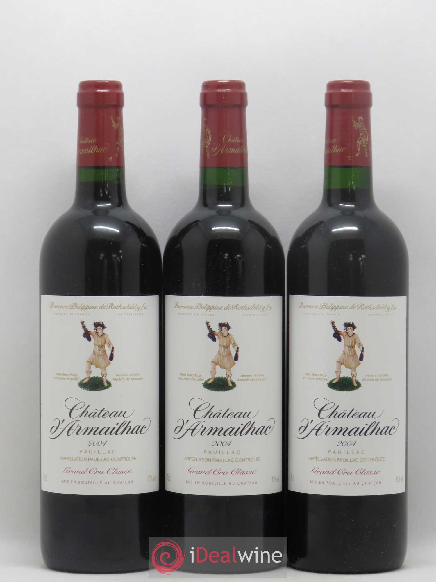 Château d' Armailhac - Mouton Baron(ne) Philippe 5ème Grand Cru Classé 2004 - Lot de 12 bouteilles - 1