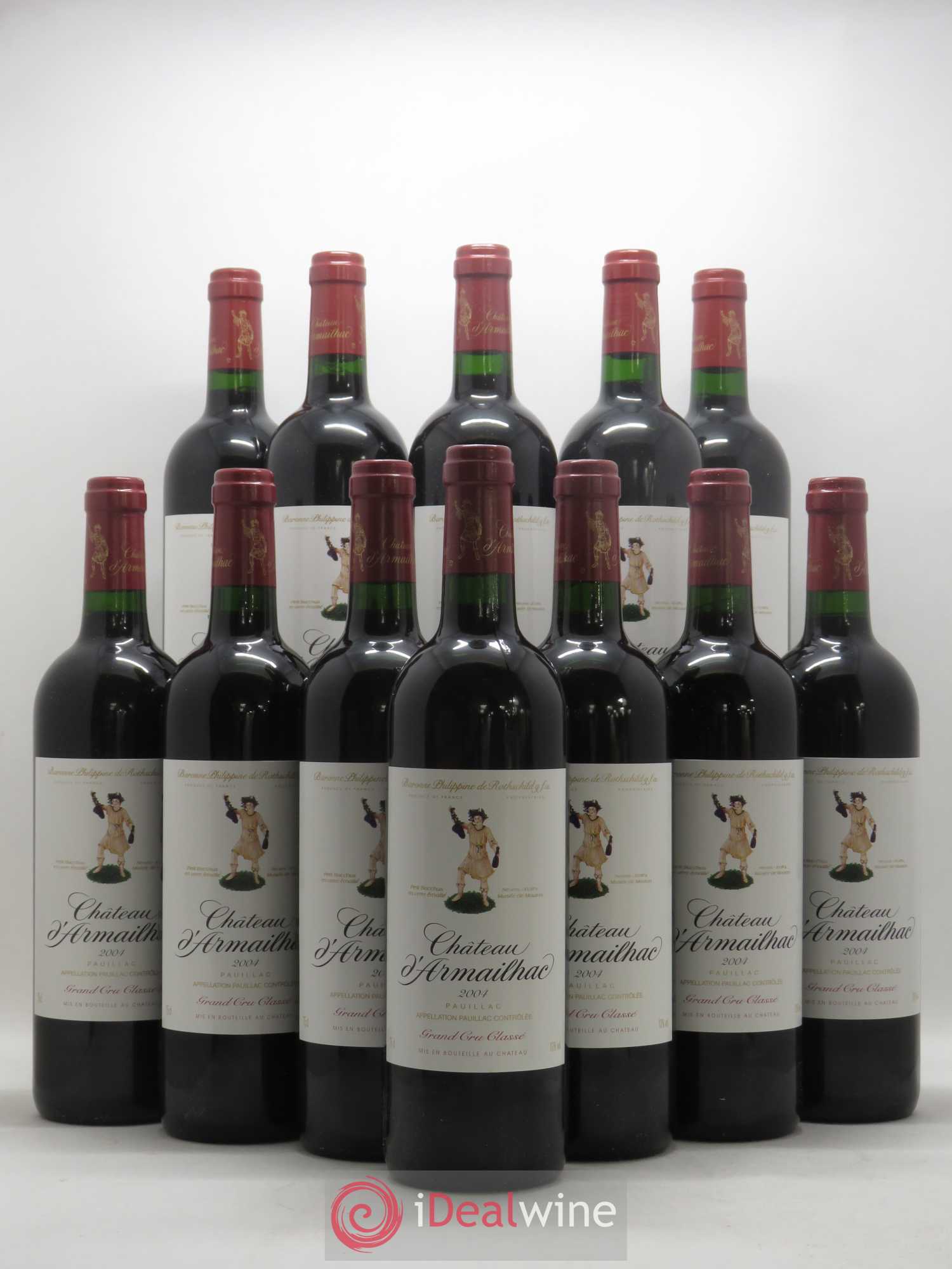 Château d' Armailhac - Mouton Baron(ne) Philippe 5ème Grand Cru Classé 2004 - Lot de 12 bouteilles - 0