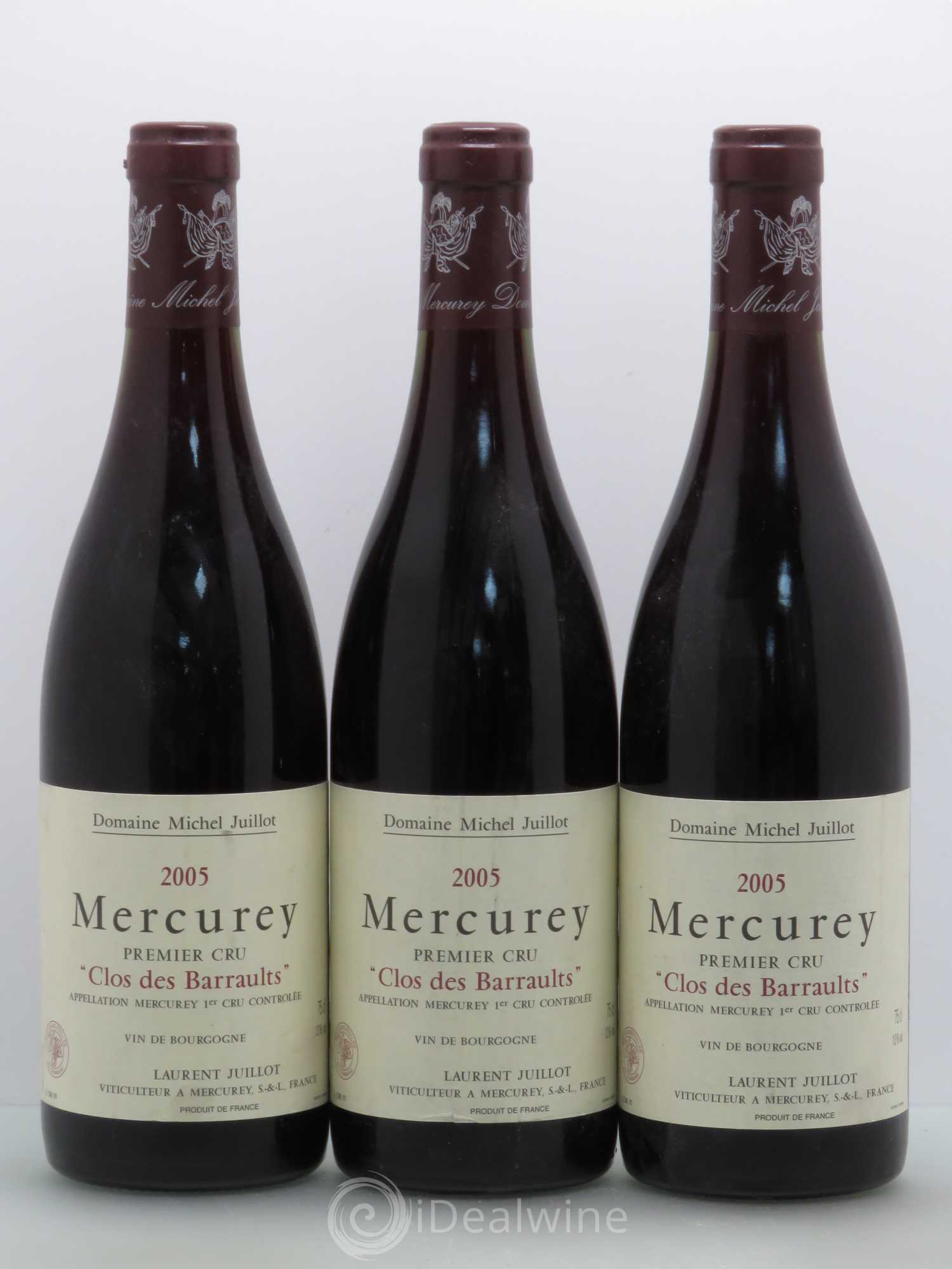 Mercurey 1er Cru Clos des Barraults - M. JUILLOT 2005 - Posten von 3 Flaschen - 0
