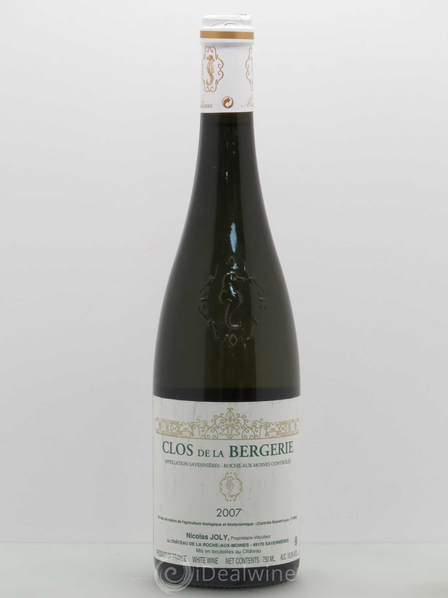 Savennières Clos de La Bergerie - Roche aux Moines Nicolas Joly 2007 - Posten von 1 Flasche - 0