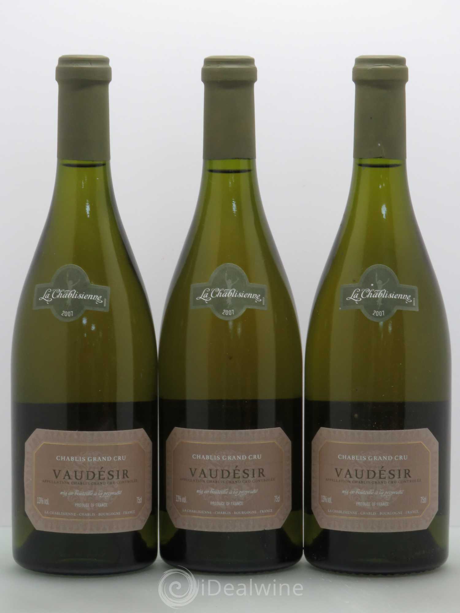 Chablis Grand Cru Vaudésir - Chablisienne 2007 - Posten von 3 Flaschen - 0