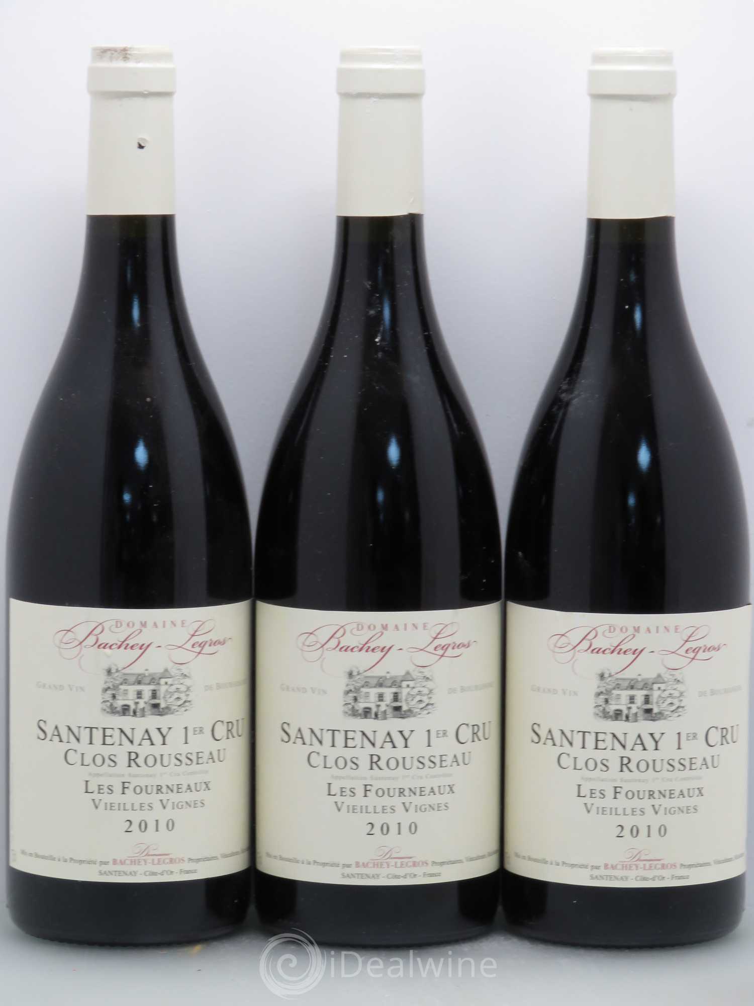 Santenay 1er Cru Clos Rousseau Les Fourneaux vieilles vignes - Bachey Legros 2010 - Posten von 3 Flaschen - 0