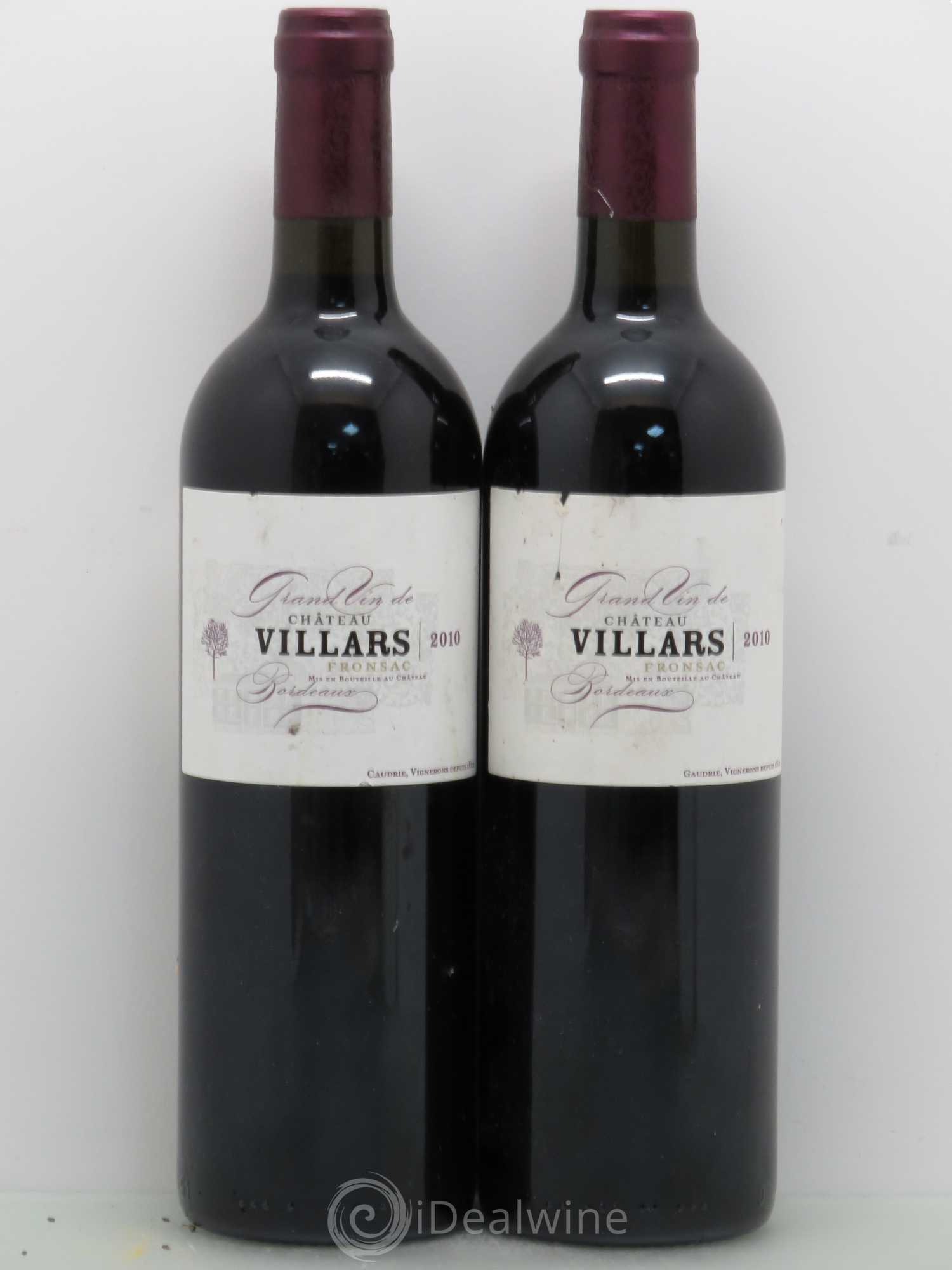 Bordeaux Château Villars 2010 - Lot de 5 bouteilles - 2