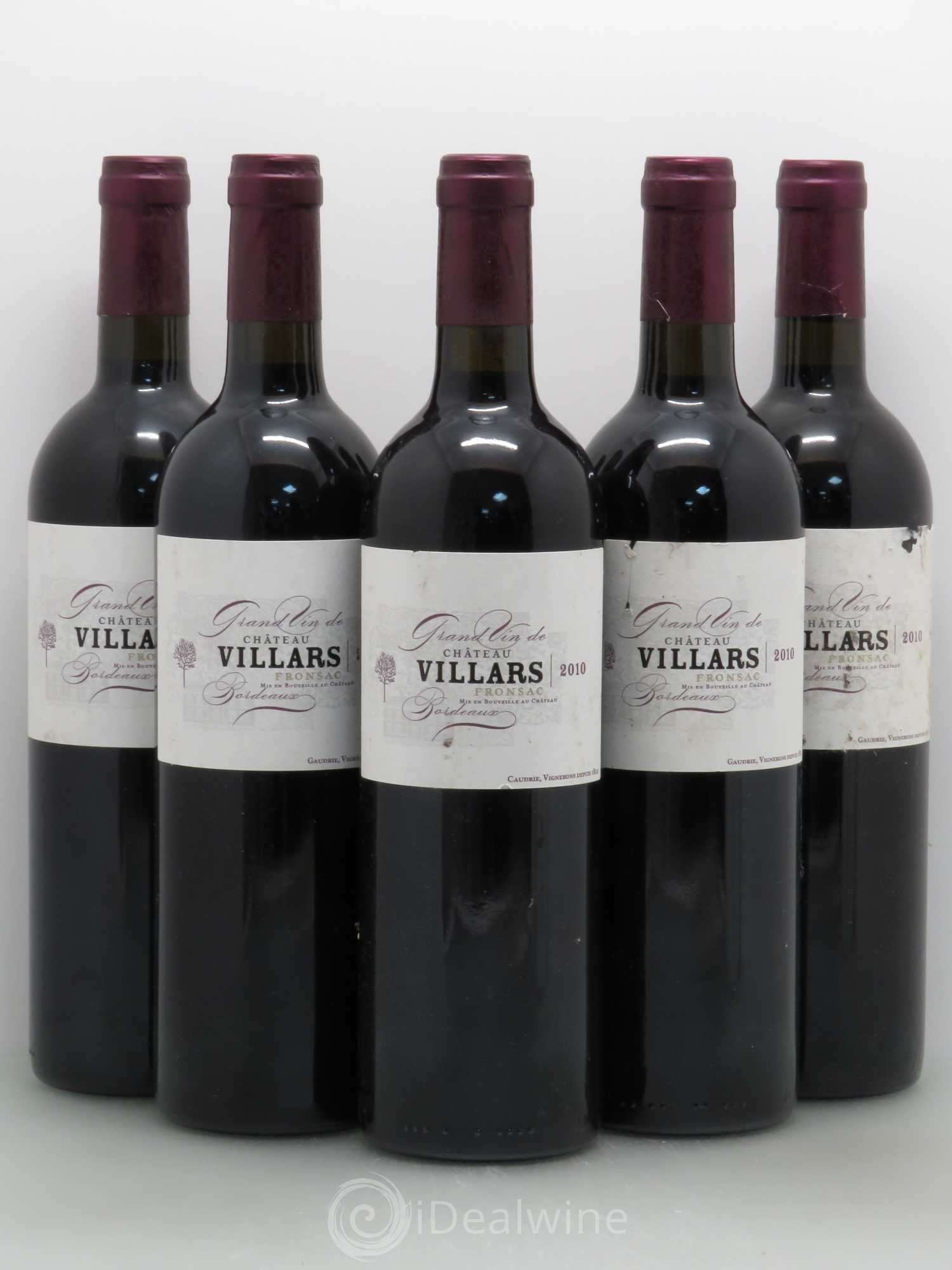 Bordeaux Château Villars 2010 - Lot de 5 bouteilles - 0
