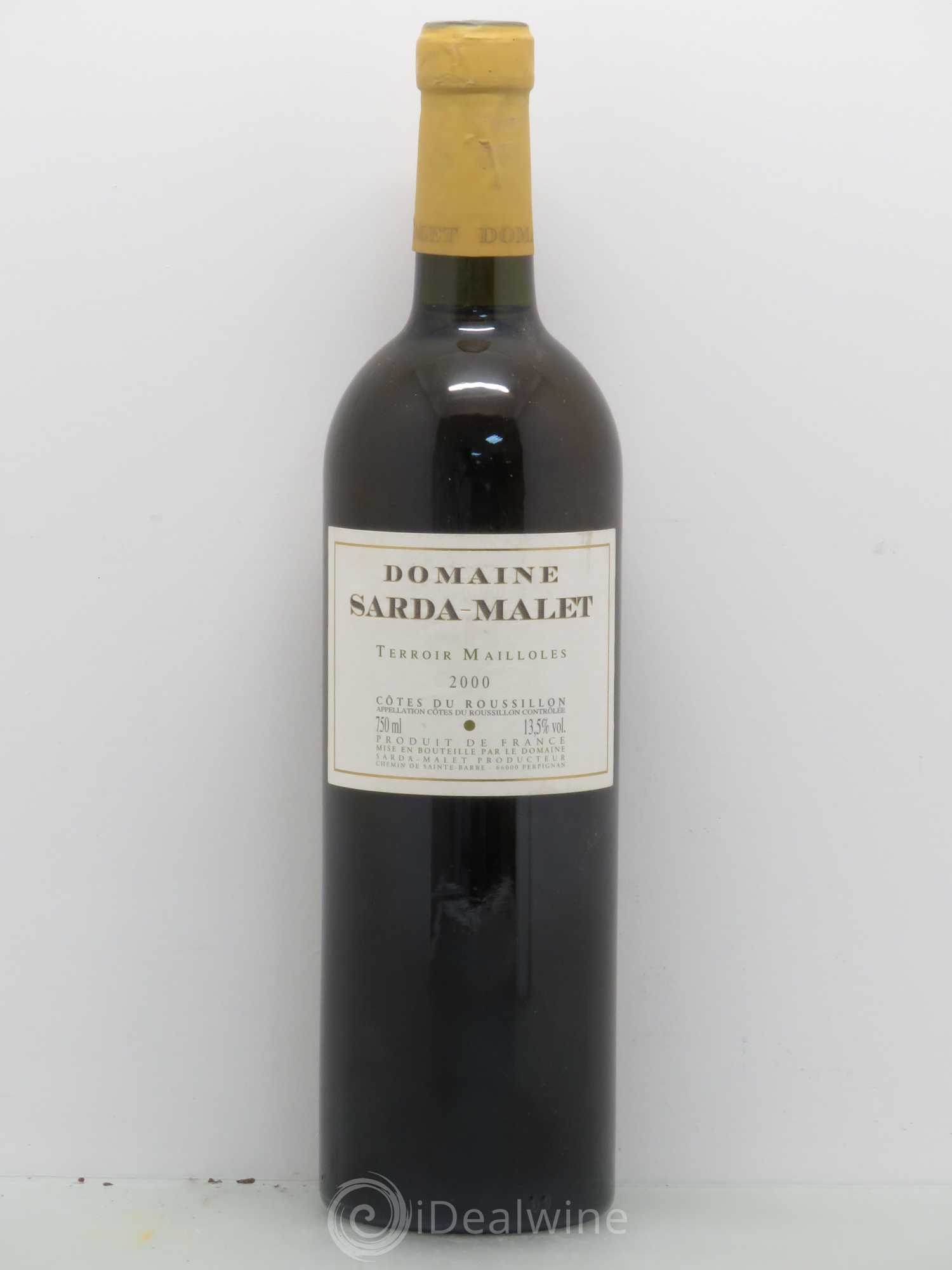 Côtes du Roussillon Domaine Sarda-Malet Terroir Mailloles Jérôme Malet 2000 - Lot de 1 bouteille - 0