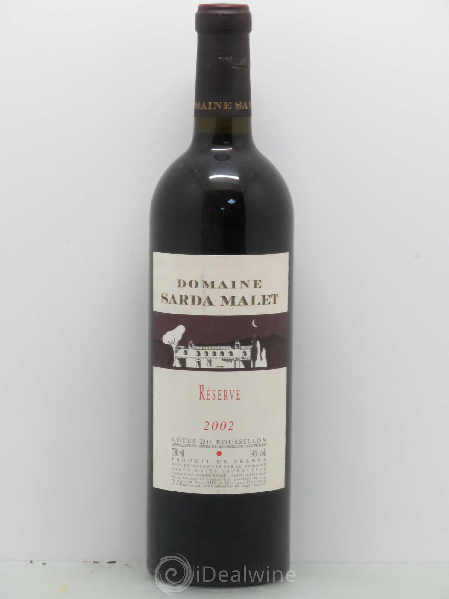 Côtes du Roussillon Domaine Sarda-Malet Réserve Jérôme Malet 2002 - Lot de 1 bouteille - 0