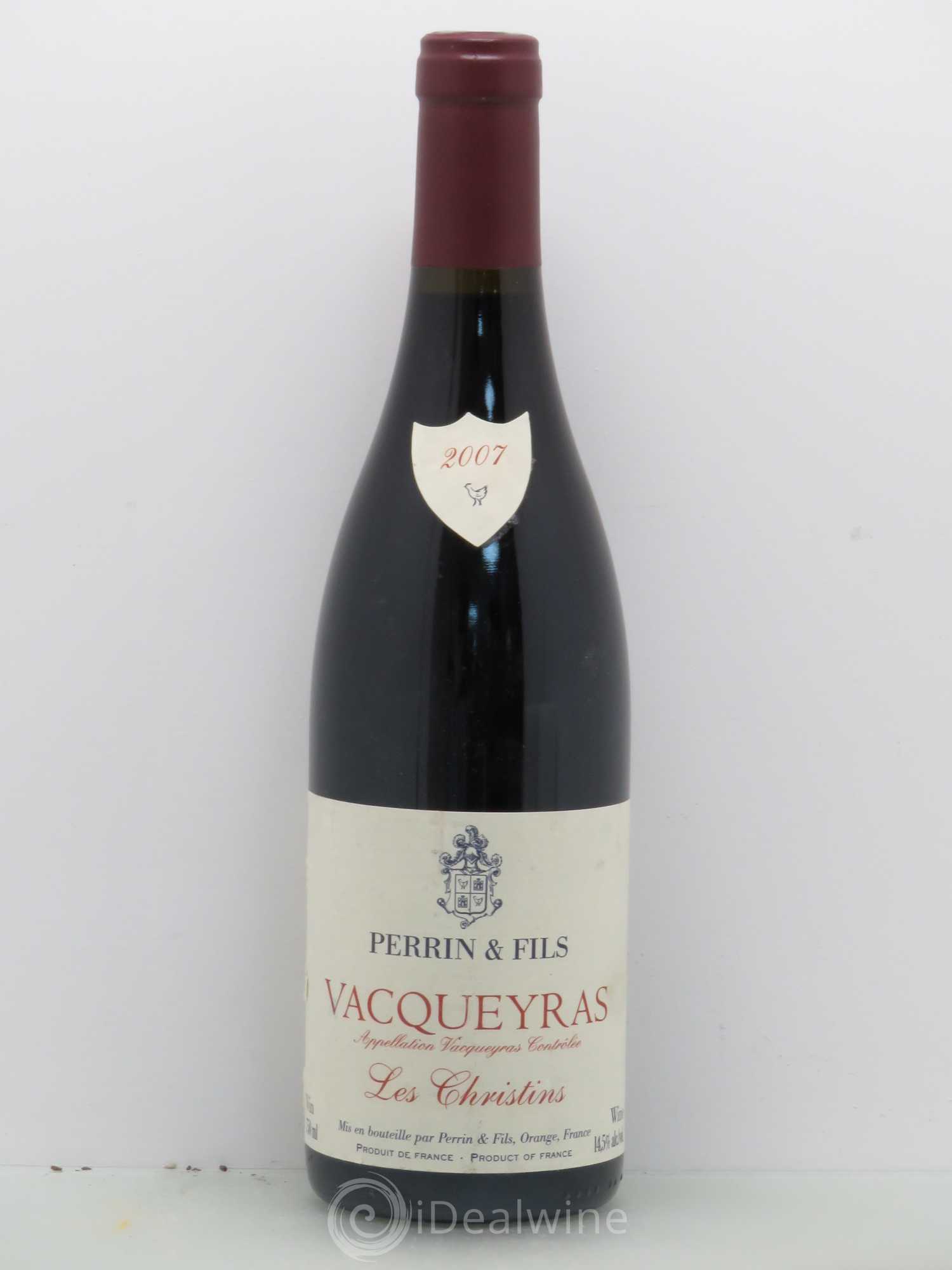 Vacqueyras Les Christins Famille Perrin 2007 - Lot de 1 bouteille - 0