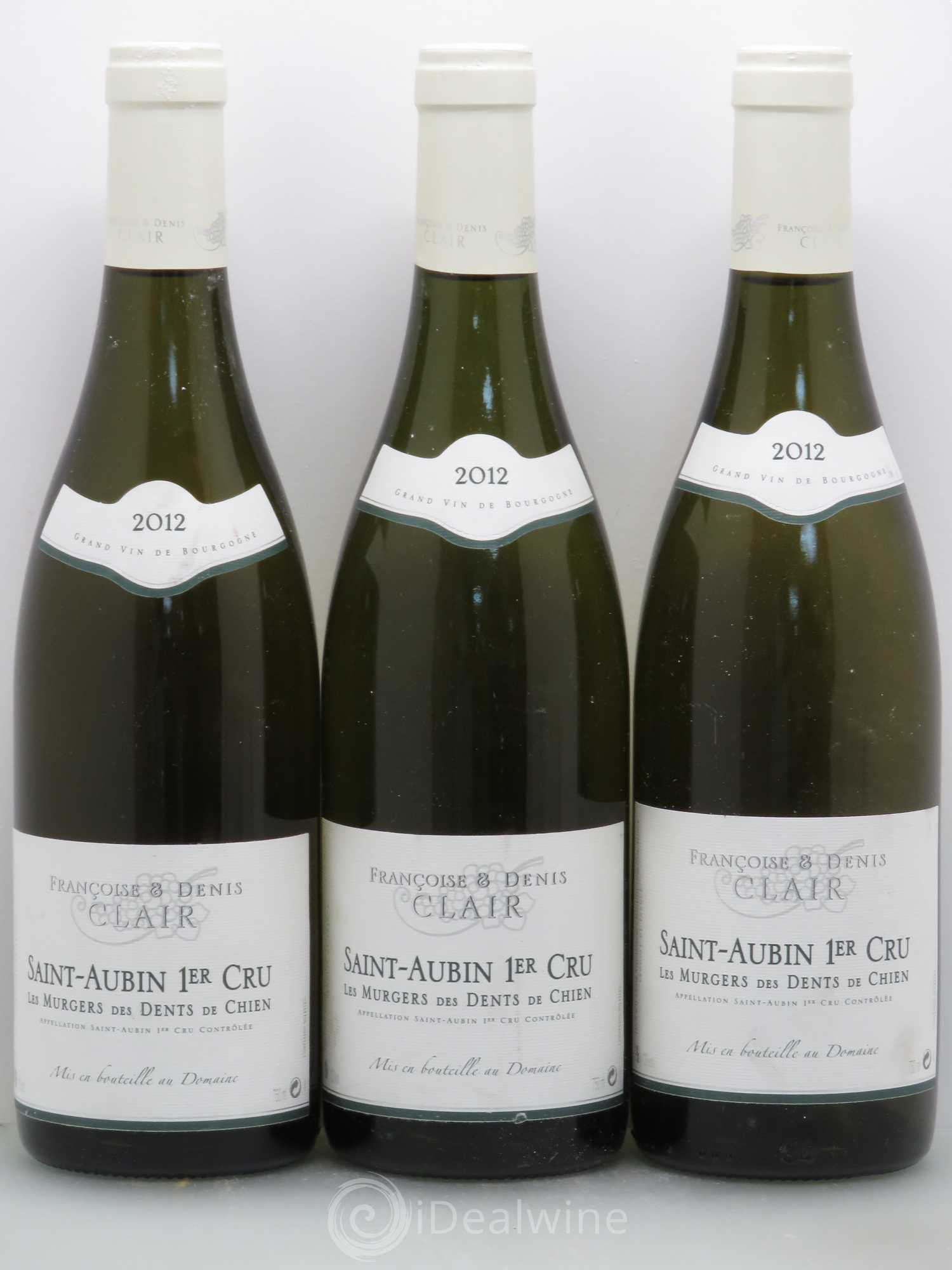 Saint-Aubin 1er Cru Murgers Dents de Chien - Domaine Françoise et Denis Clair 2012 - Posten von 3 Flaschen - 0