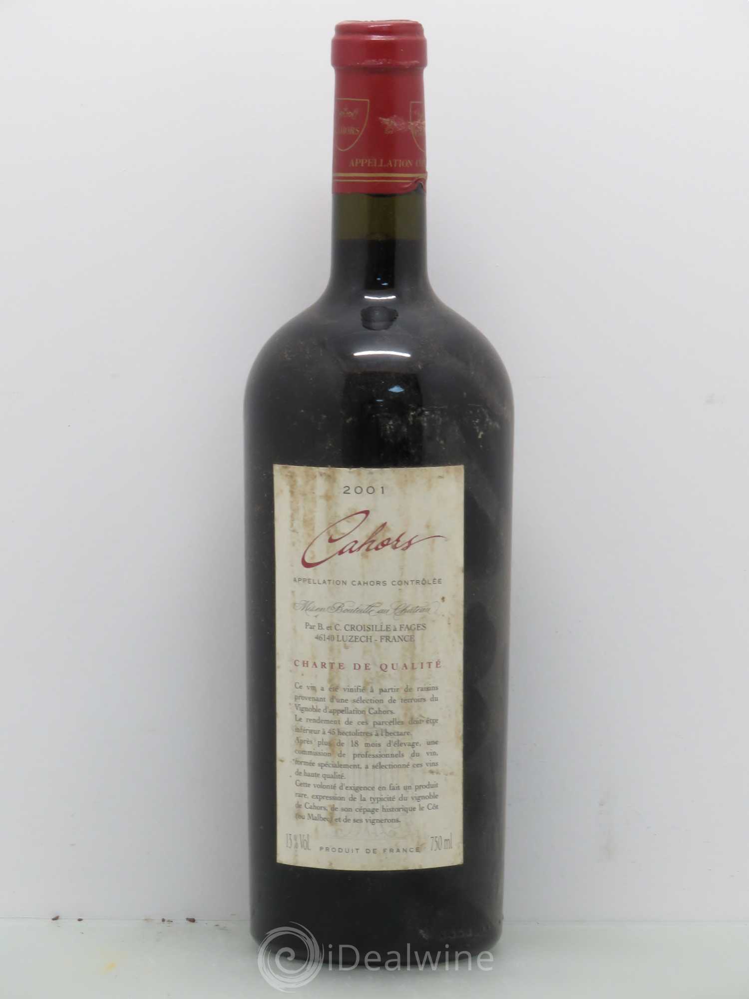Cahors Divin Croisillie - Château Croisille 2001 - Posten von 1 Flasche - 1