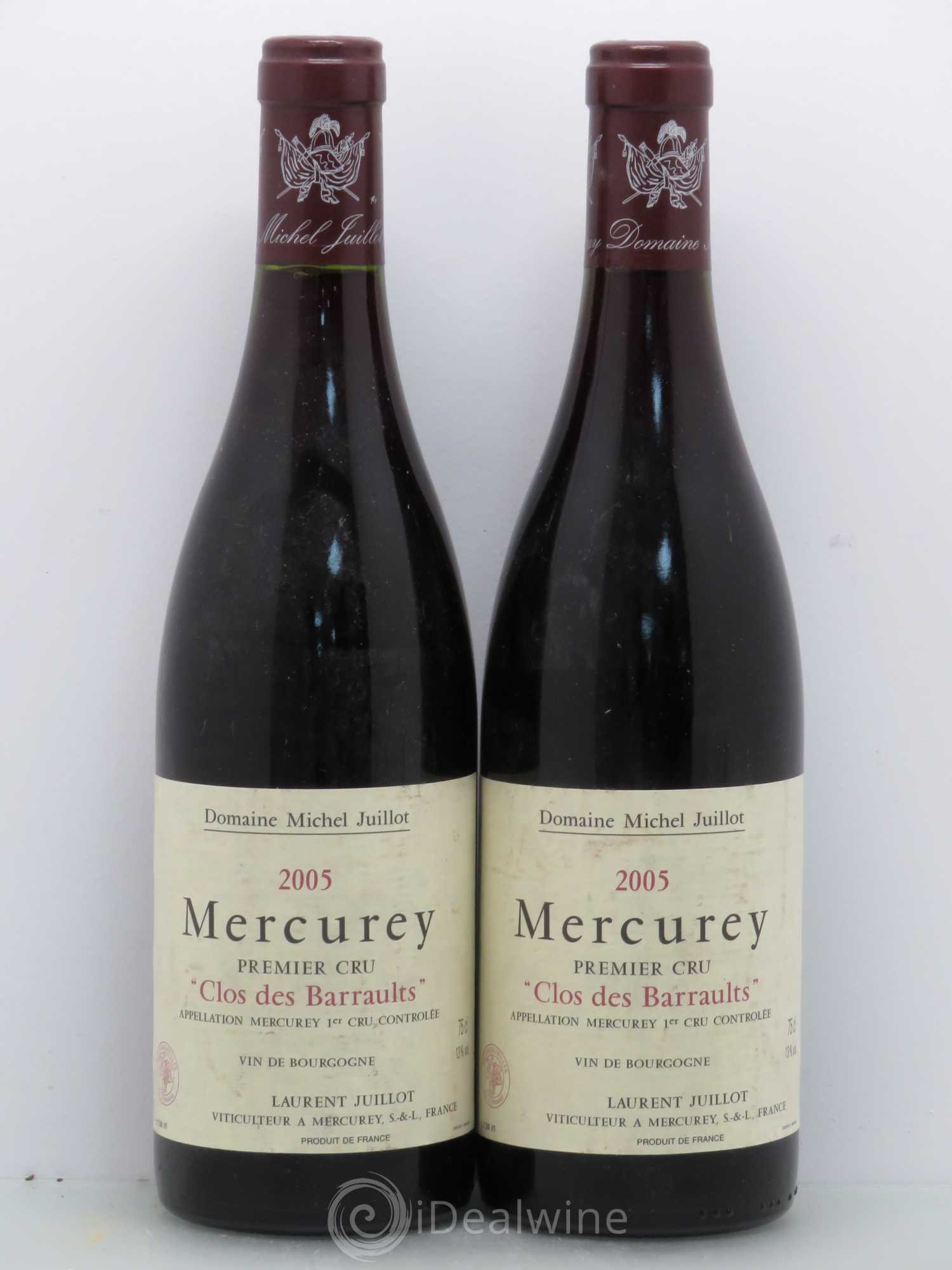 Mercurey 1er Cru Clos des Barraults Michel Juillot (Domaine) 2005 - Lot de 2 bouteilles - 0