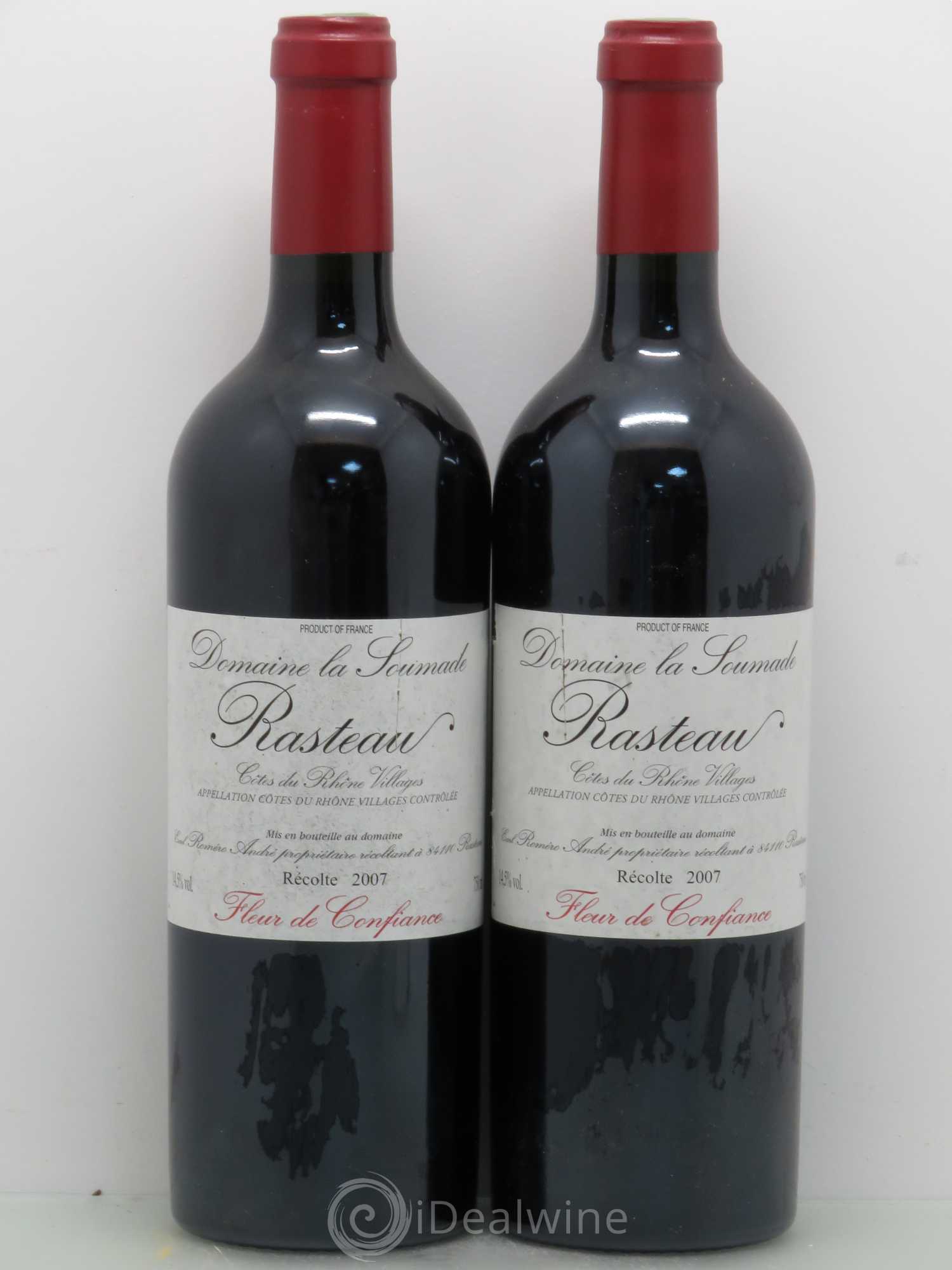 Rasteau Fleur de confiance La Soumade (Domaine) 2007 - Lot de 2 bouteilles - 0