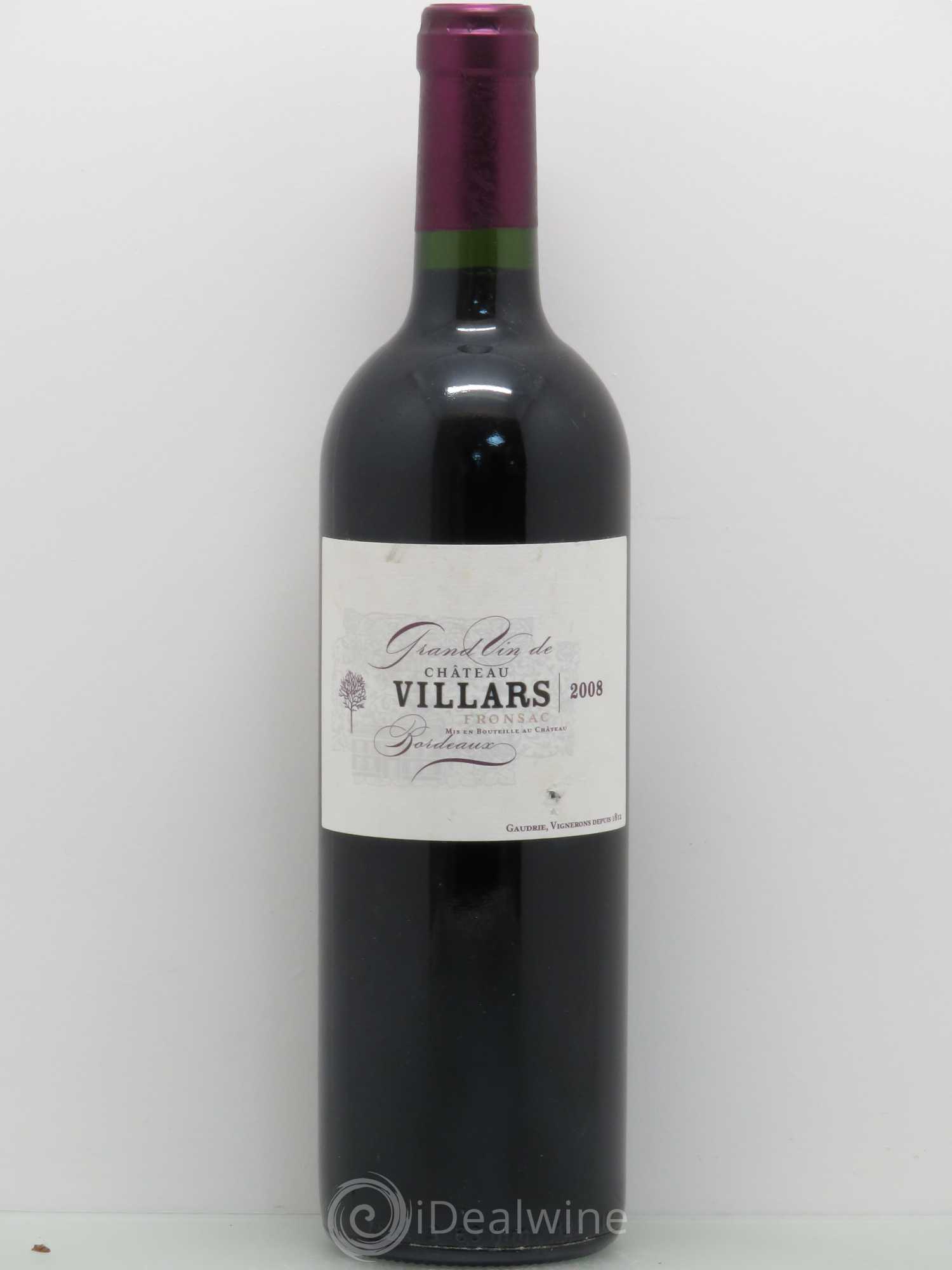 Bordeaux Château Villars 2008 - Lot de 1 bouteille - 0