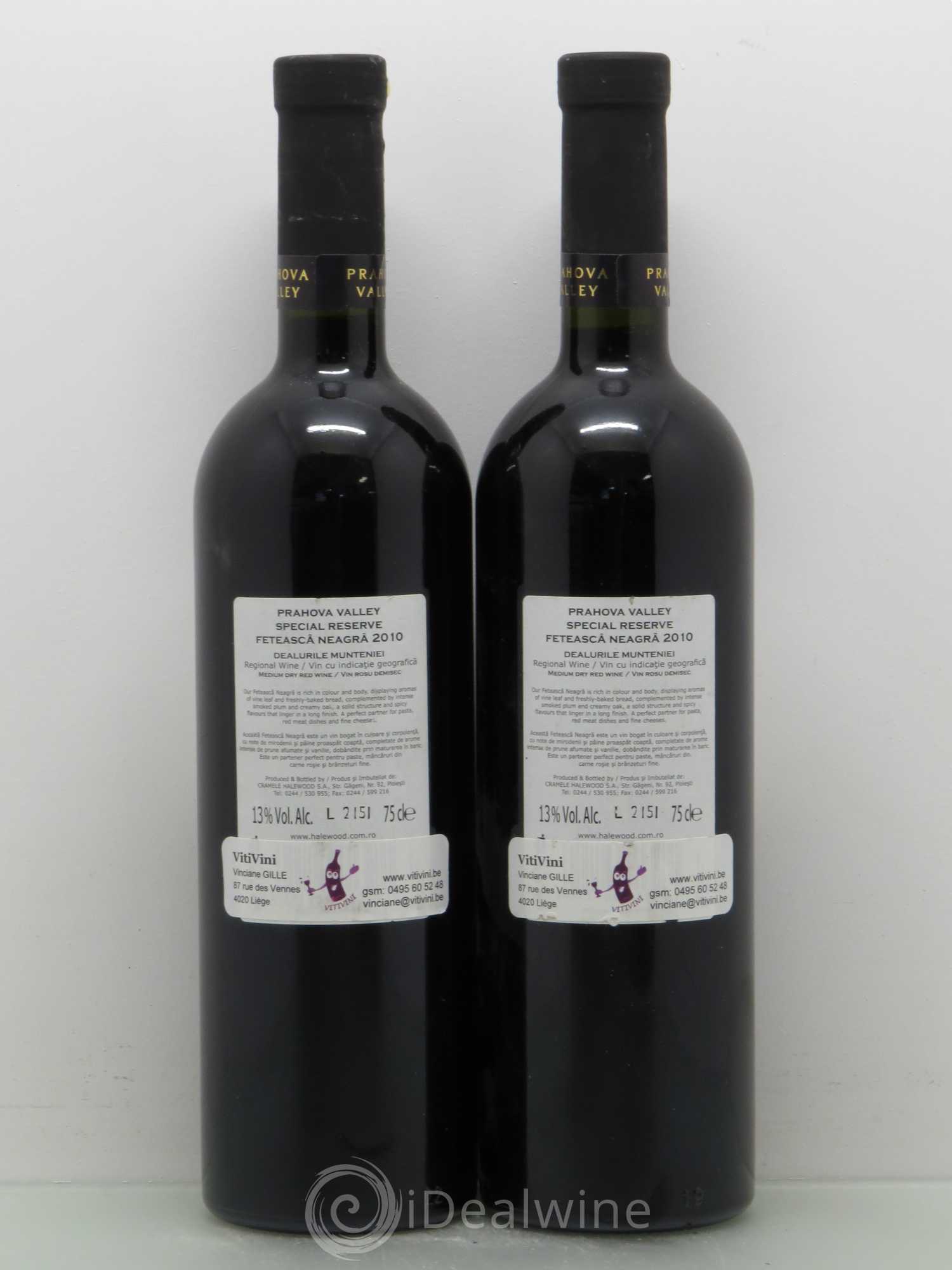 Vins Etrangers Roumanie Prahova Valley Cramele Halewood Feteasca Negra Demi Sec  2010 - Lot de 2 bouteilles - 1