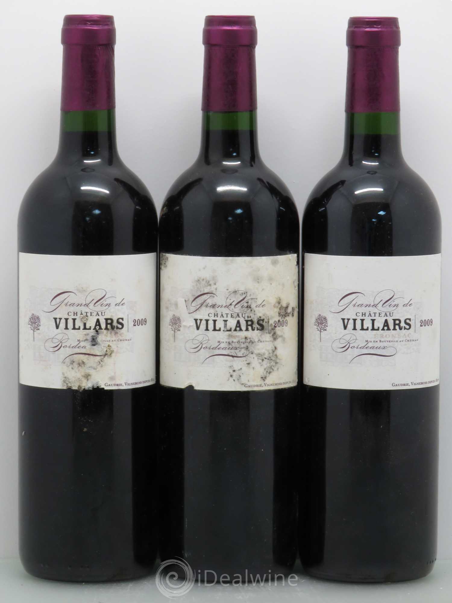 Bordeaux Château Villars 2009 - Lot de 5 bouteilles - 1
