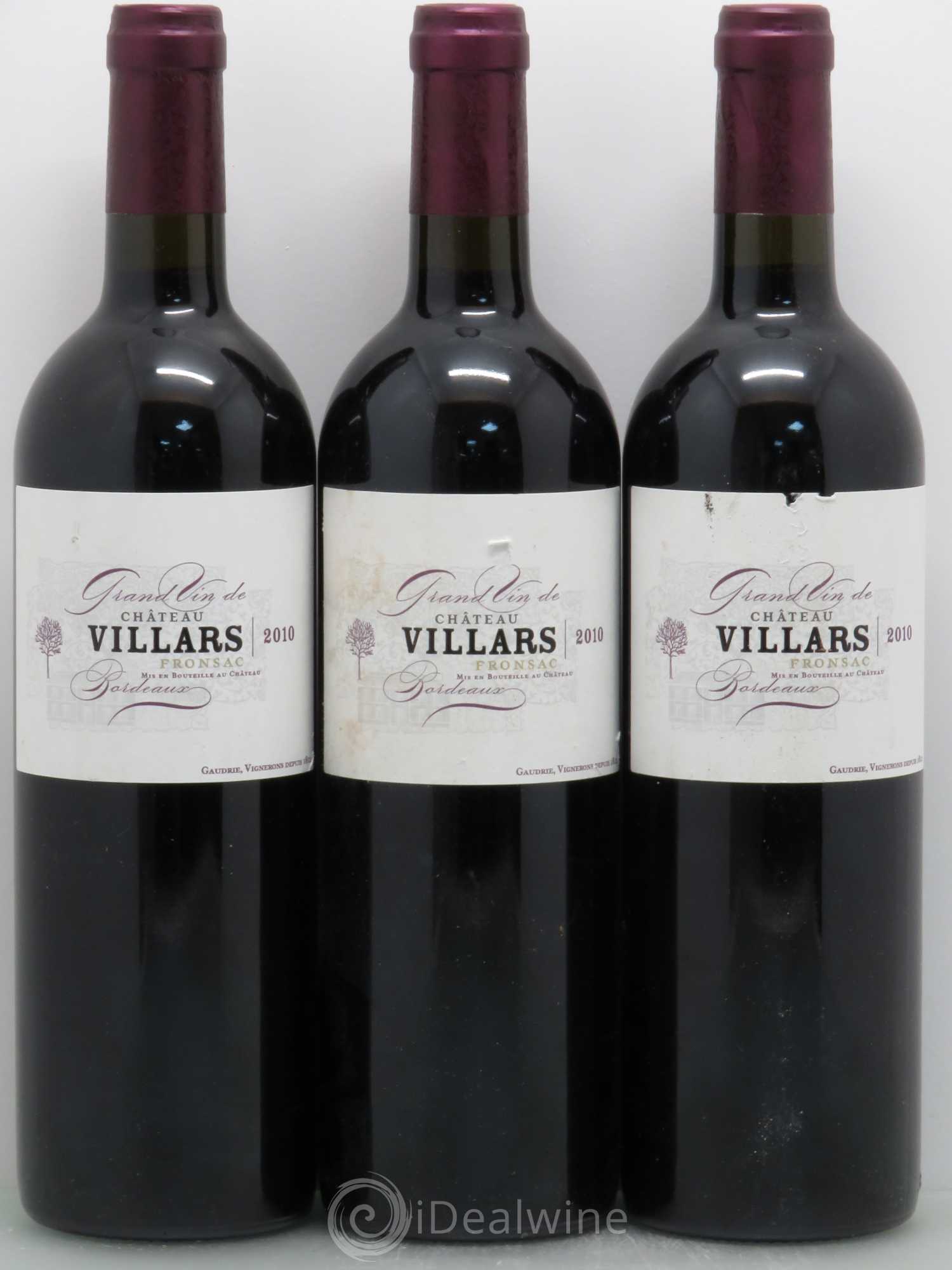 Bordeaux Château Villars 2010 - Lot de 6 bouteilles - 1