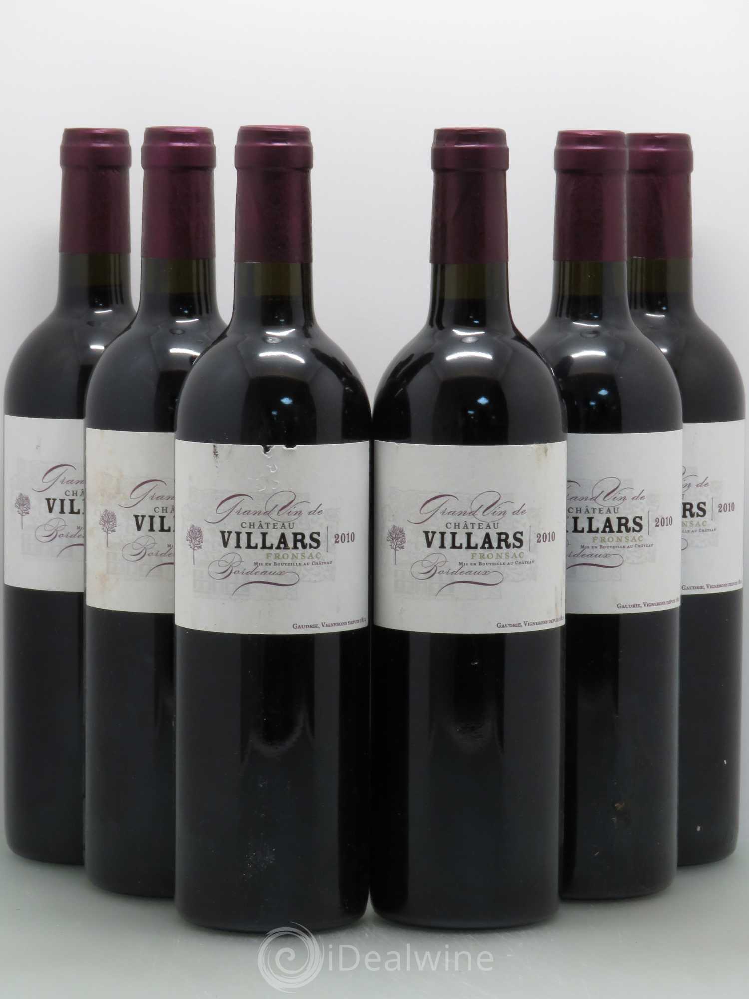 Bordeaux Château Villars 2010 - Lot de 6 bouteilles - 0