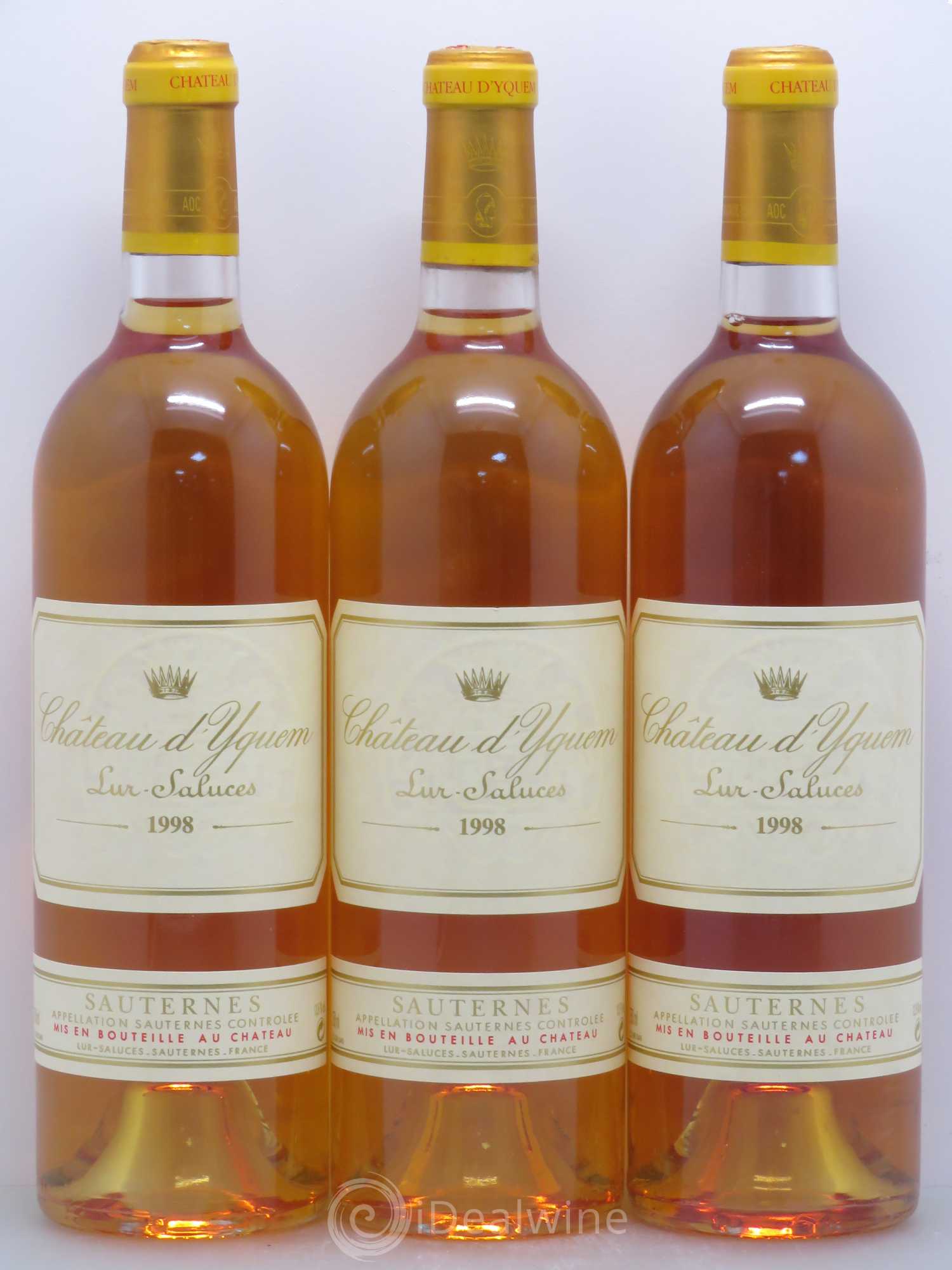 Château d' Yquem 1er Cru Classé Supérieur 1998 - Lotto di 3 bottiglie - 0