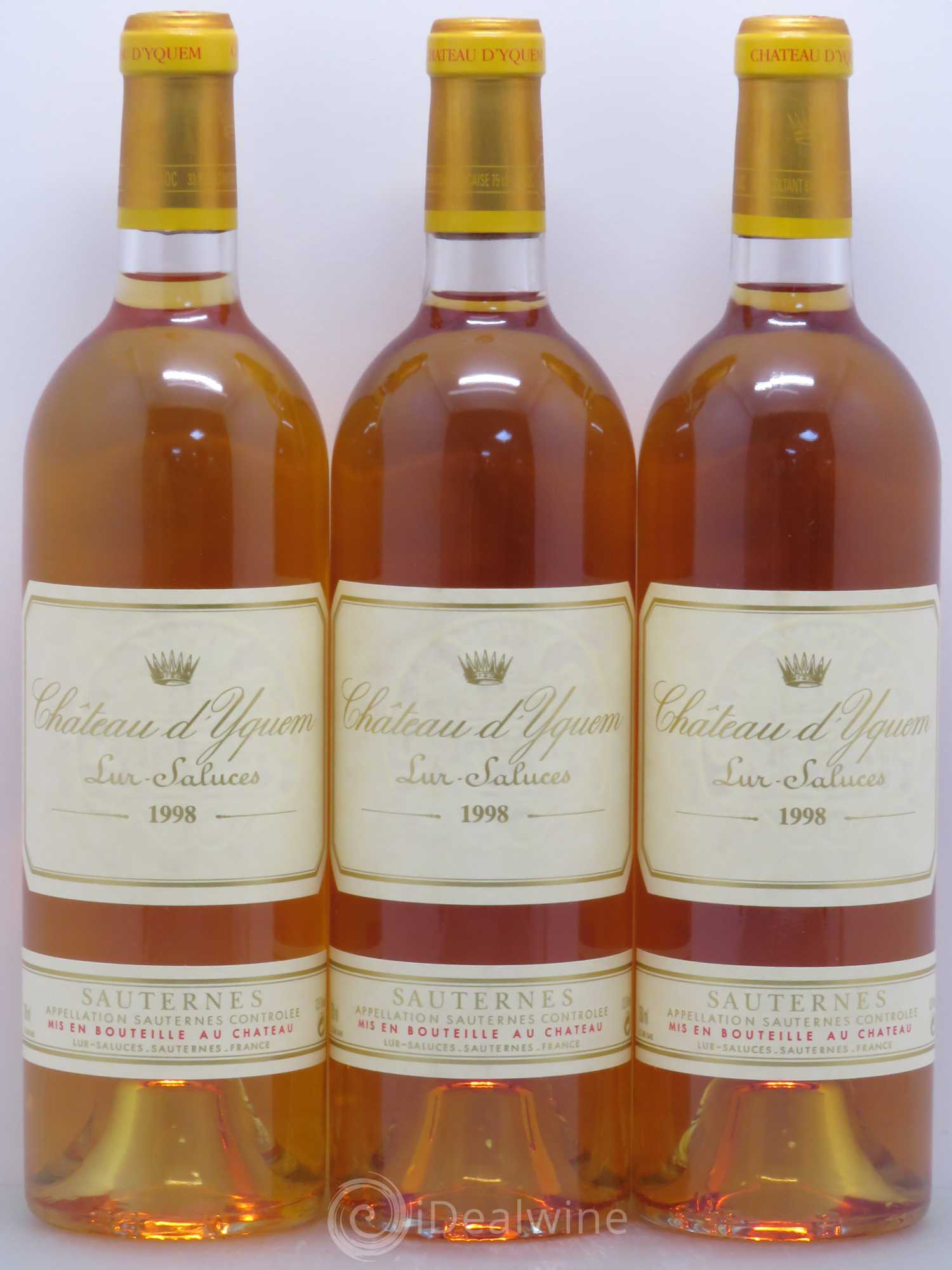 Château d' Yquem 1er Cru Classé Supérieur 1998 - Lotto di 3 bottiglie - 0