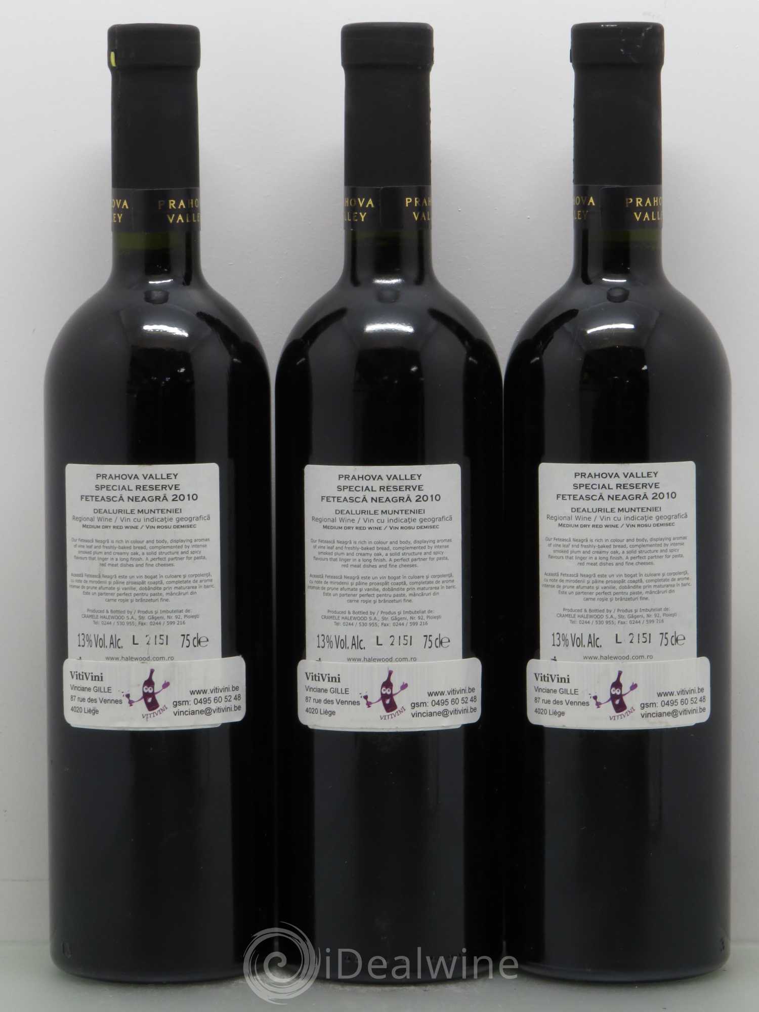 Divers Roumanie Prahova Valley Cramele Halewood Feteasca Negra 2010 - Lot de 3 bouteilles - 1