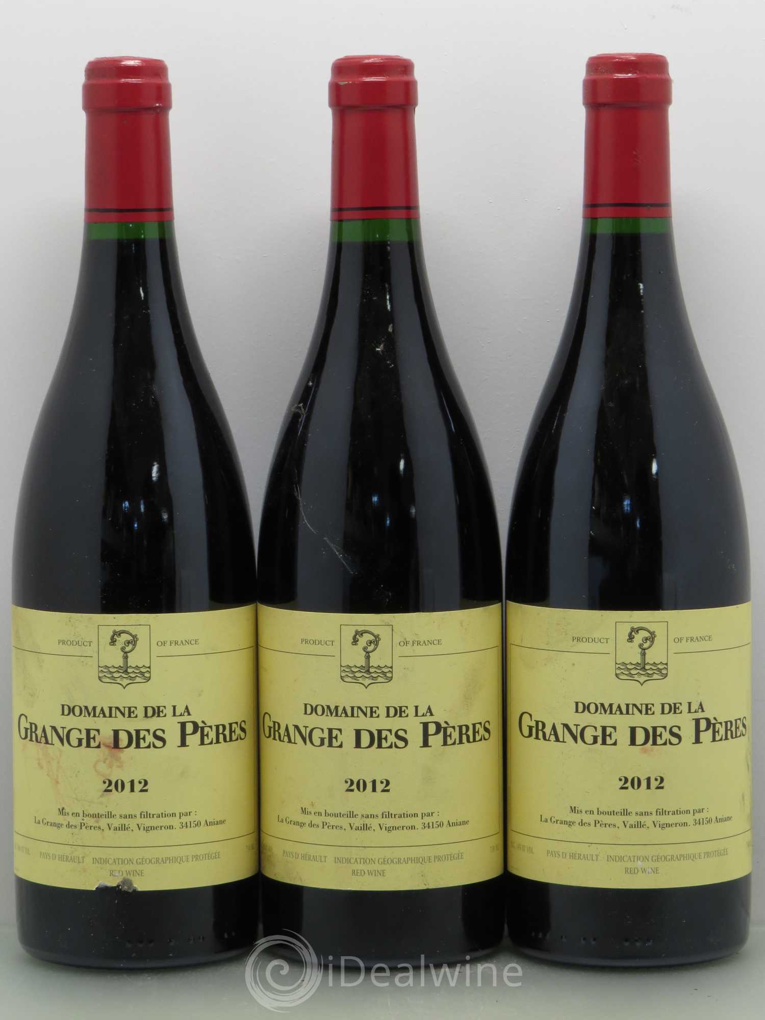 Pays d'Hérault Grange des Pères Laurent Vaillé 2012 - Lot de 3 bouteilles - 0