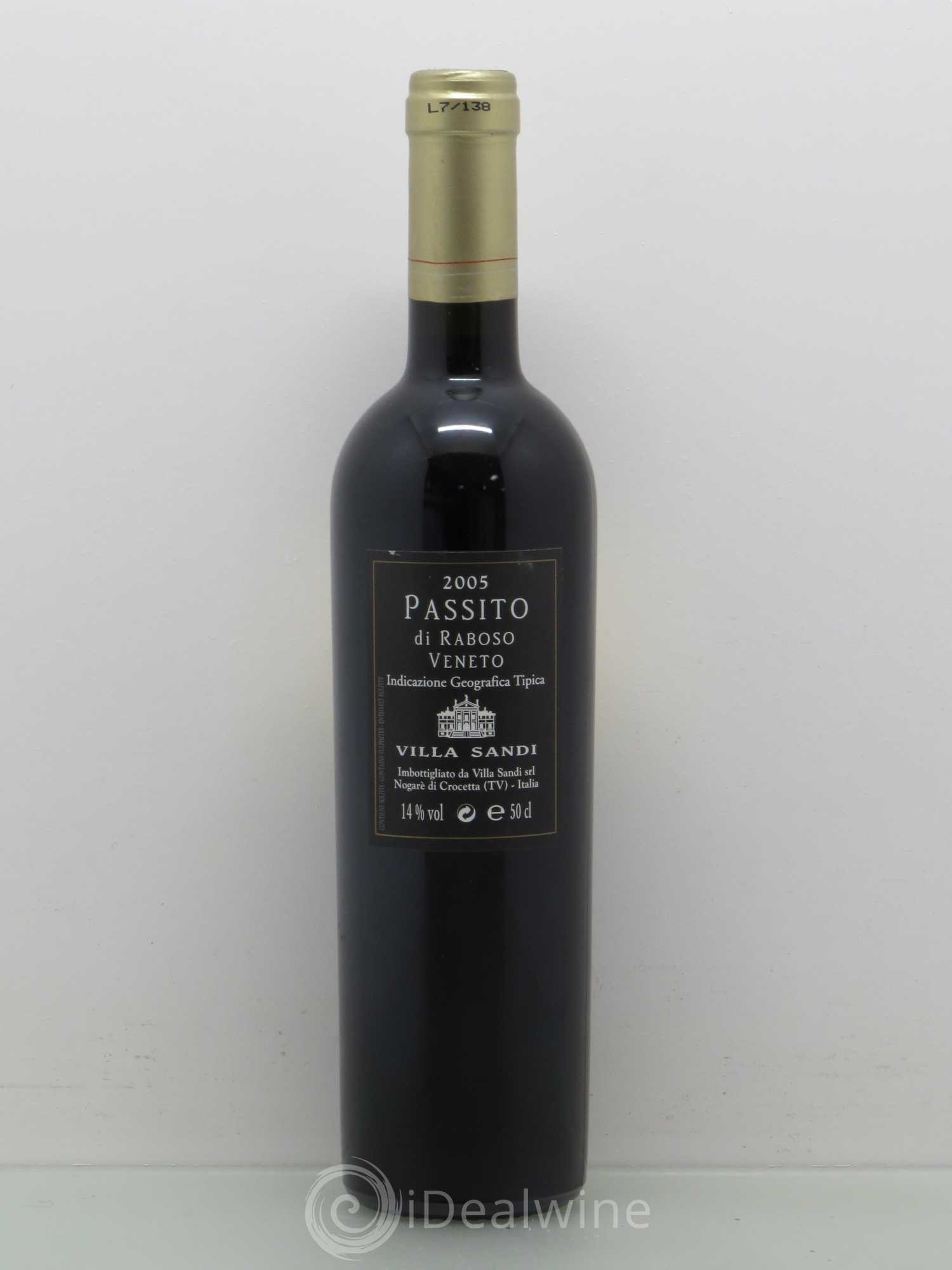Italie Passito Villa Sandi Raboso 50 cl 2005 - Lot de 1 bouteille - 1