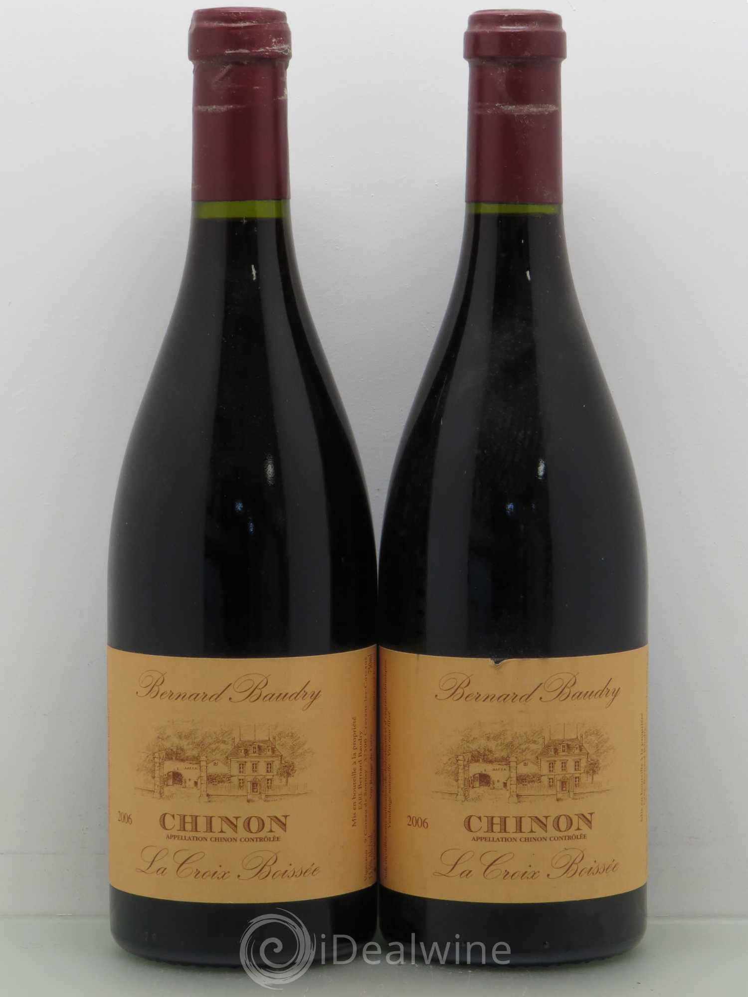 Chinon La Croix Boissée Bernard Baudry 2006 - Lot de 2 bouteilles - 0