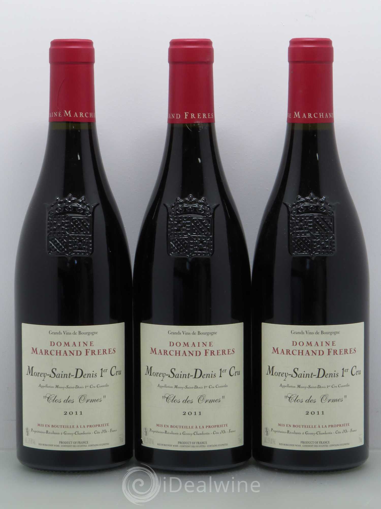 Morey-Saint-Denis 1er Cru Clos des Ormes Domaine Marchand 2011 - Posten von 3 Flaschen - 0