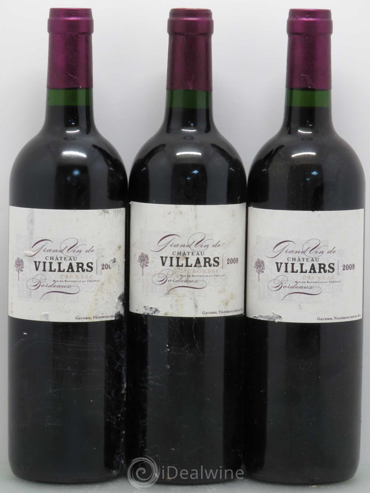 Bordeaux Château Villars 2009 - Lot de 6 bouteilles - 1