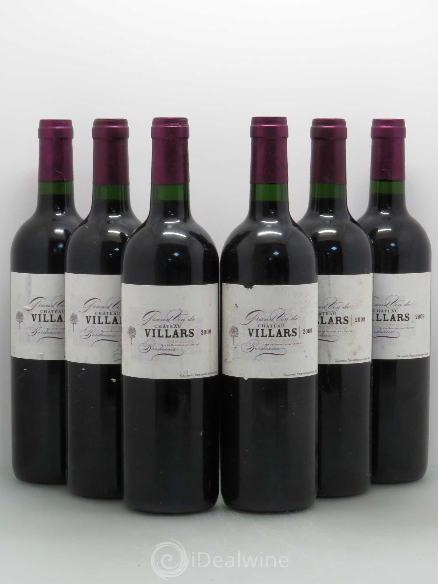 Bordeaux Château Villars 2009 - Lot de 6 bouteilles - 0