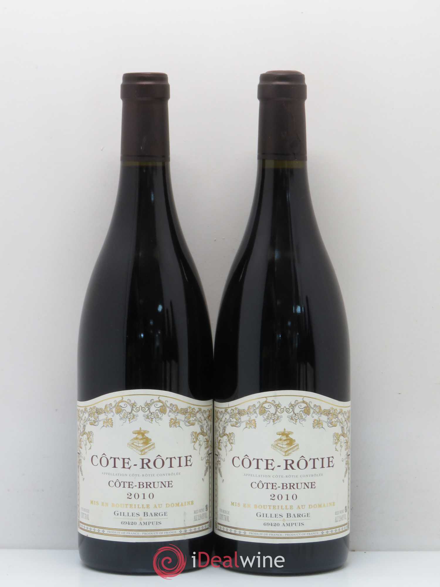 Côte-Rôtie Côte Brune Domaine Gilles Barge 2010 - Posten von 5 Flaschen - 2