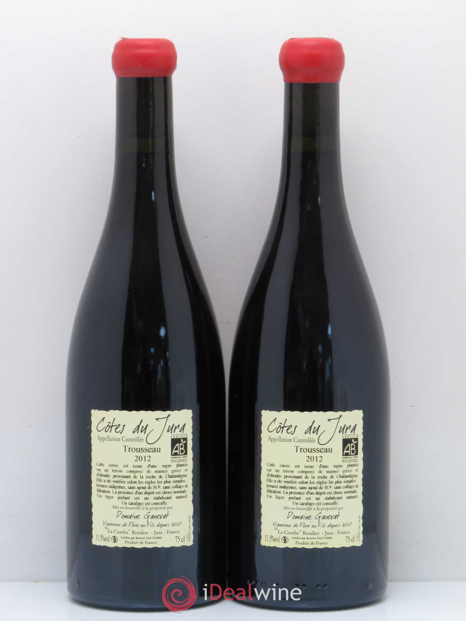 Côtes du Jura Plein Sud Jean-François Ganevat (Domaine) 2012 - Lot de 2 bouteilles - 1
