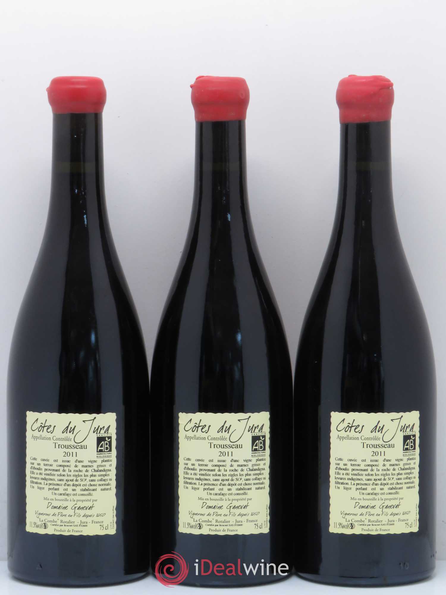 Côtes du Jura Plein Sud Jean-François Ganevat (Domaine) 2011 - Lot de 3 bouteilles - 1