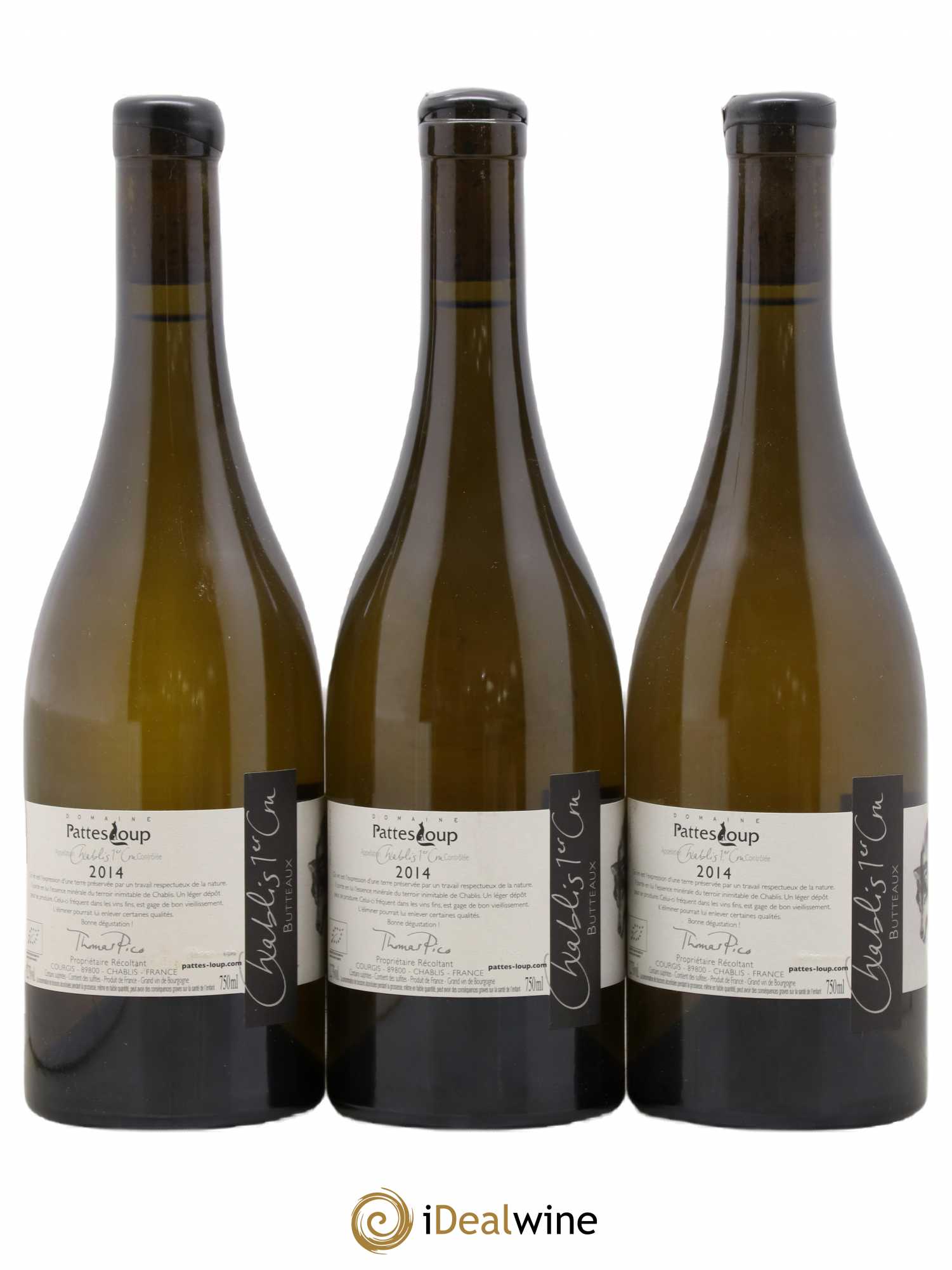 Chablis 1er Cru Butteaux Pattes Loup (Domaine) 2014 - Lot de 3 bouteilles - 1