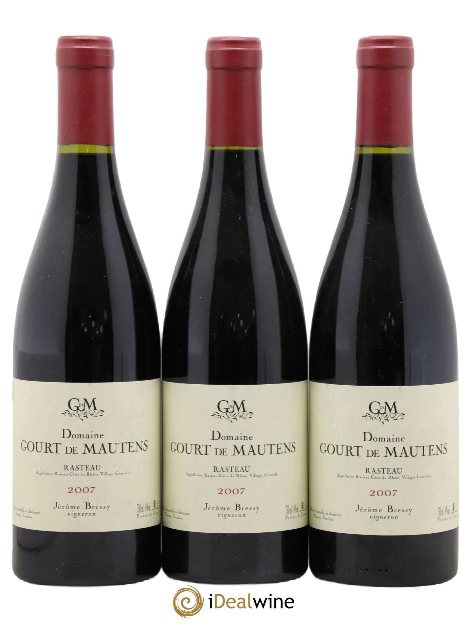 Rasteau Domaine Gourt de Mautens - Jérôme Bressy 2007 - Lot de 3 bouteilles - 0