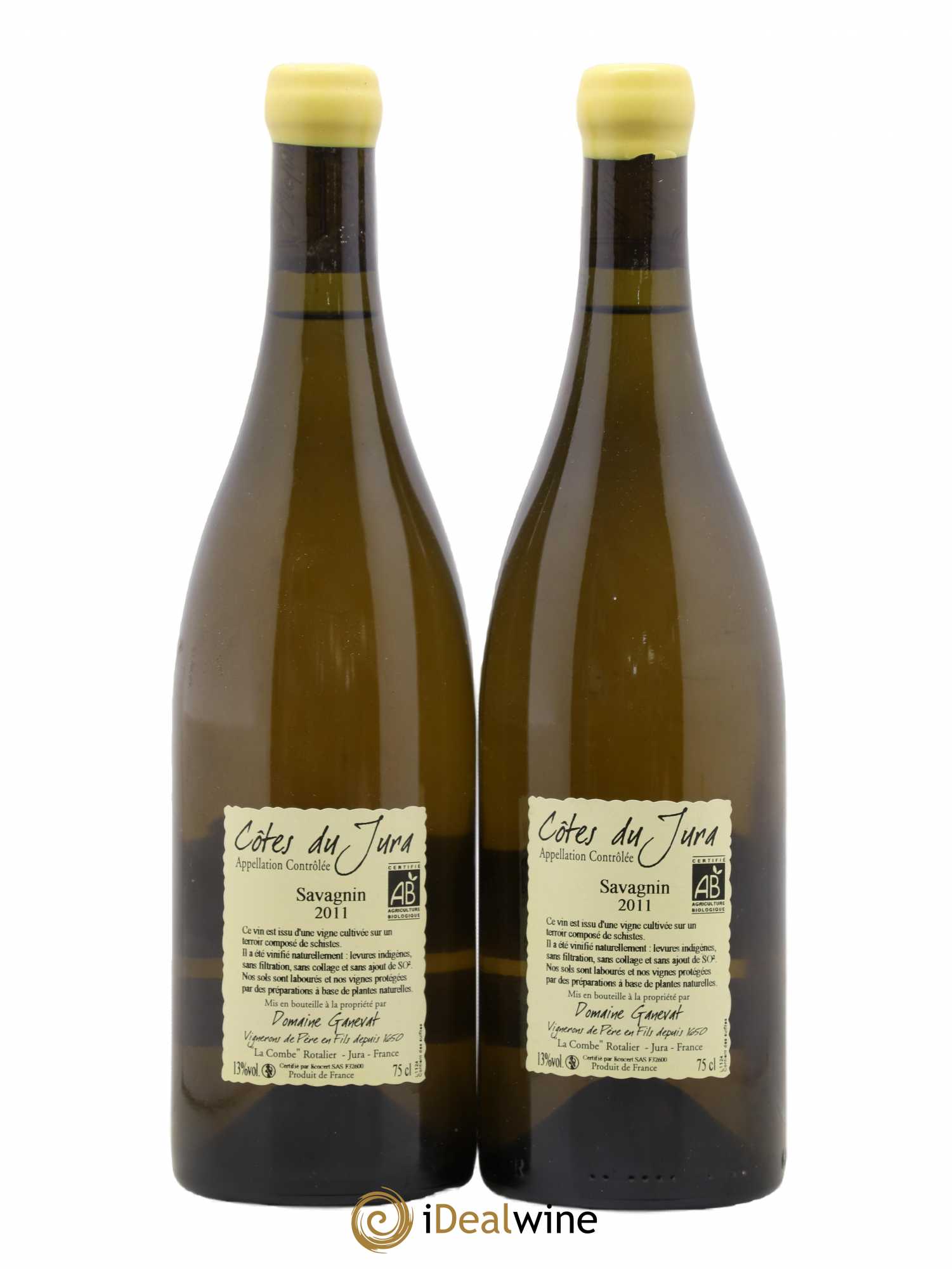 Côtes du Jura Savagnin Ouillé Clos Champ Bernard Anne et Jean François Ganevat 2011 - Lot de 2 bouteilles - 1