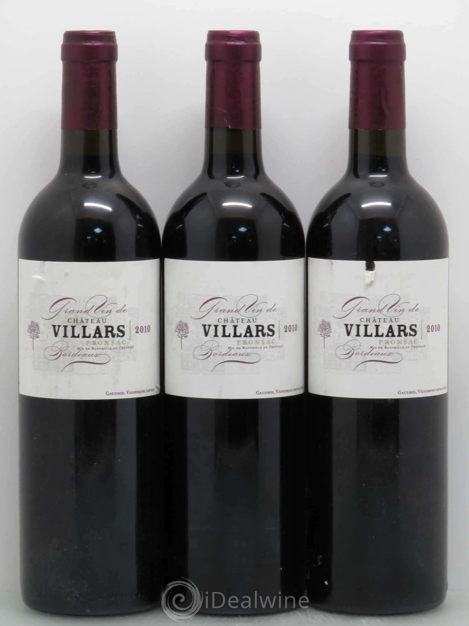 Fronsac Château Villars 2010 - Lot de 6 bouteilles - 1