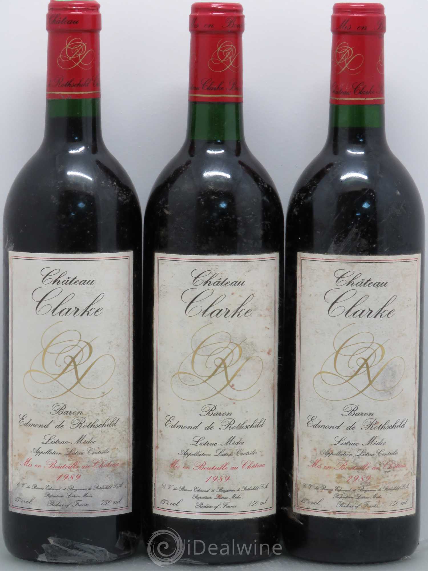 Château Clarke 1989 - Lot de 3 bouteilles - 0