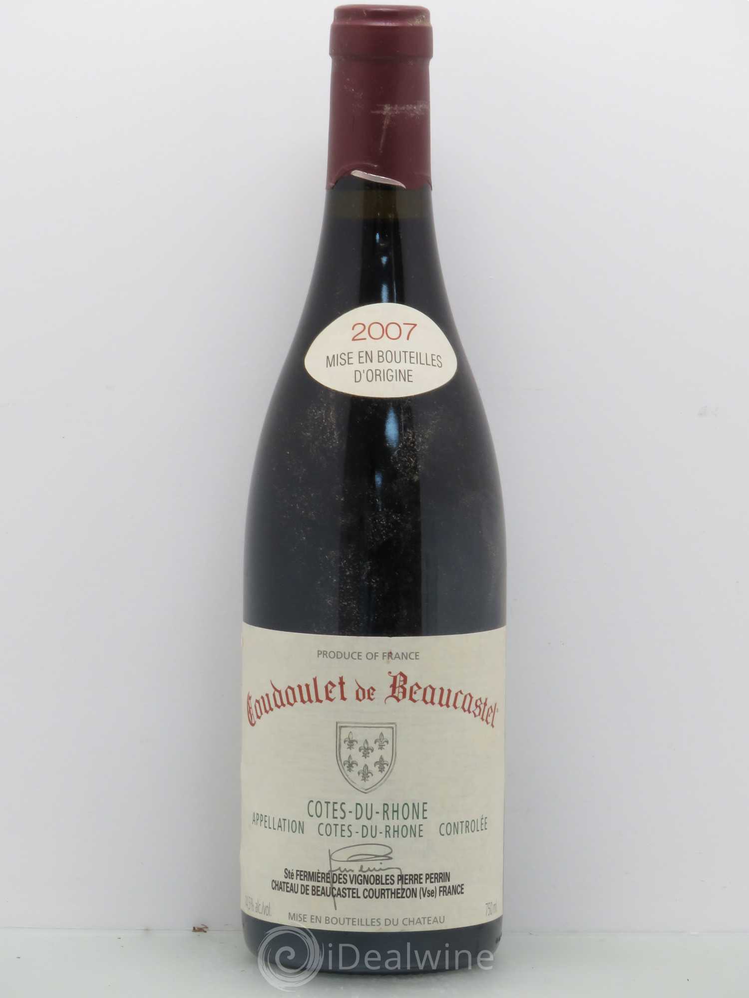 Côtes-du-Rhône Coudoulet de Beaucastel Famille Perrin 2007 - Lot de 1 bouteille - 0