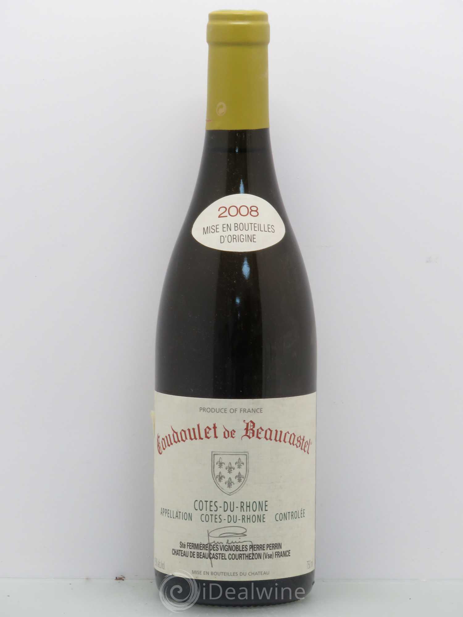 Côtes-du-Rhône Coudoulet de Beaucastel Famille Perrin 2008 - Lot de 1 bouteille - 0
