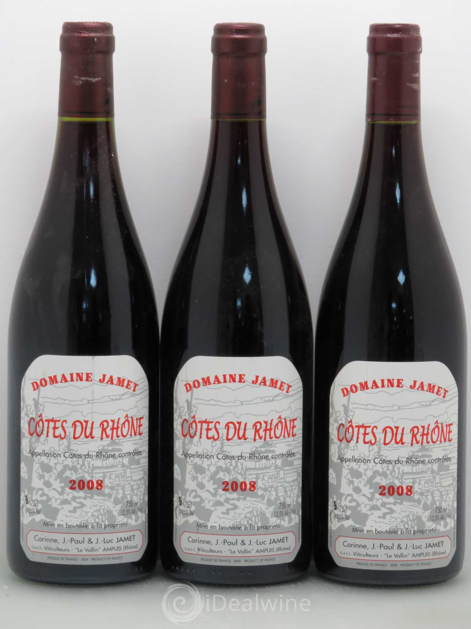 Côtes-du-Rhône Domaine Jamet 2008 - Lot de 3 bouteilles - 0