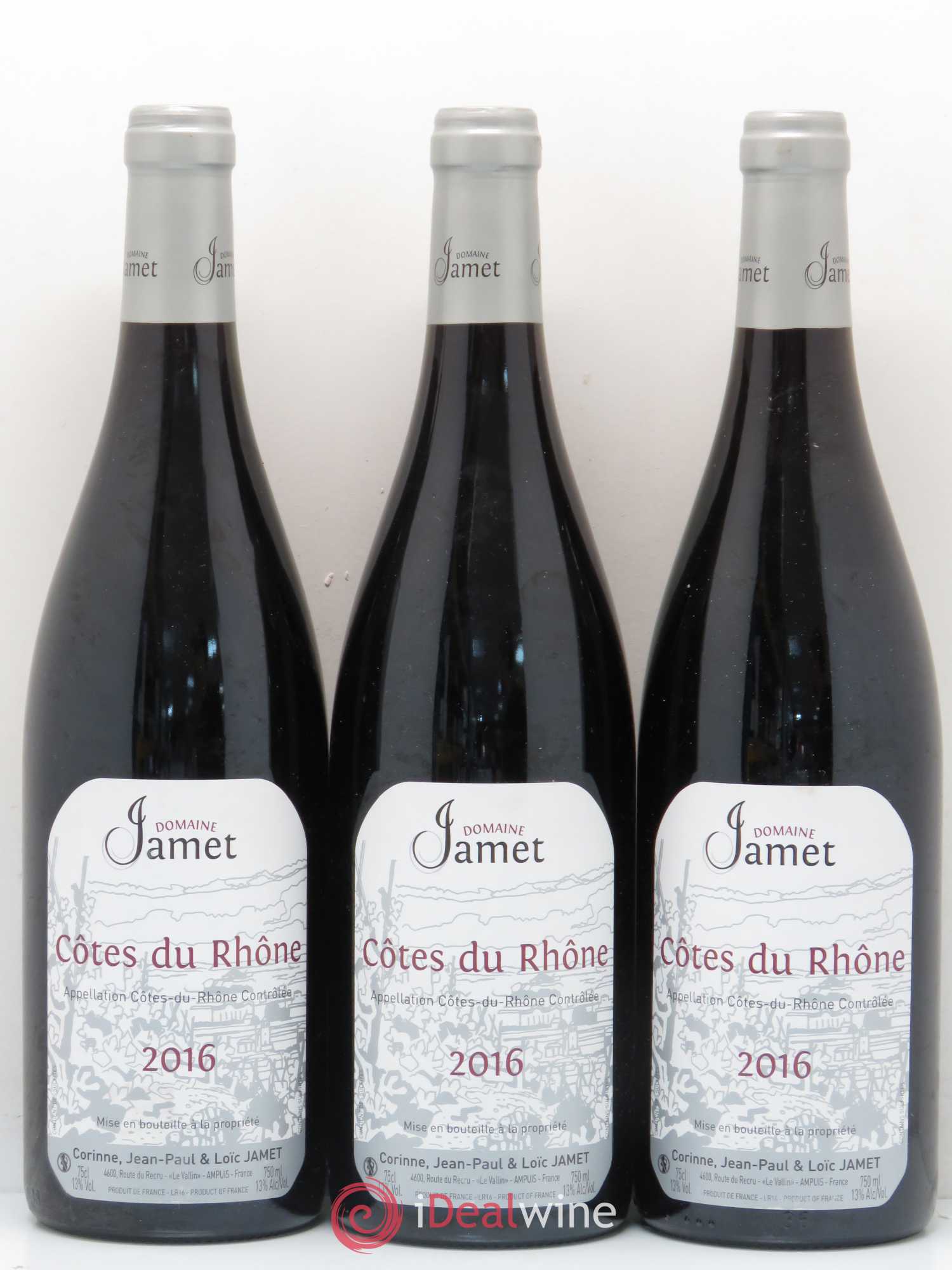 Côtes-du-Rhône Jamet (Domaine) 2016 - Lot de 3 bouteilles - 0