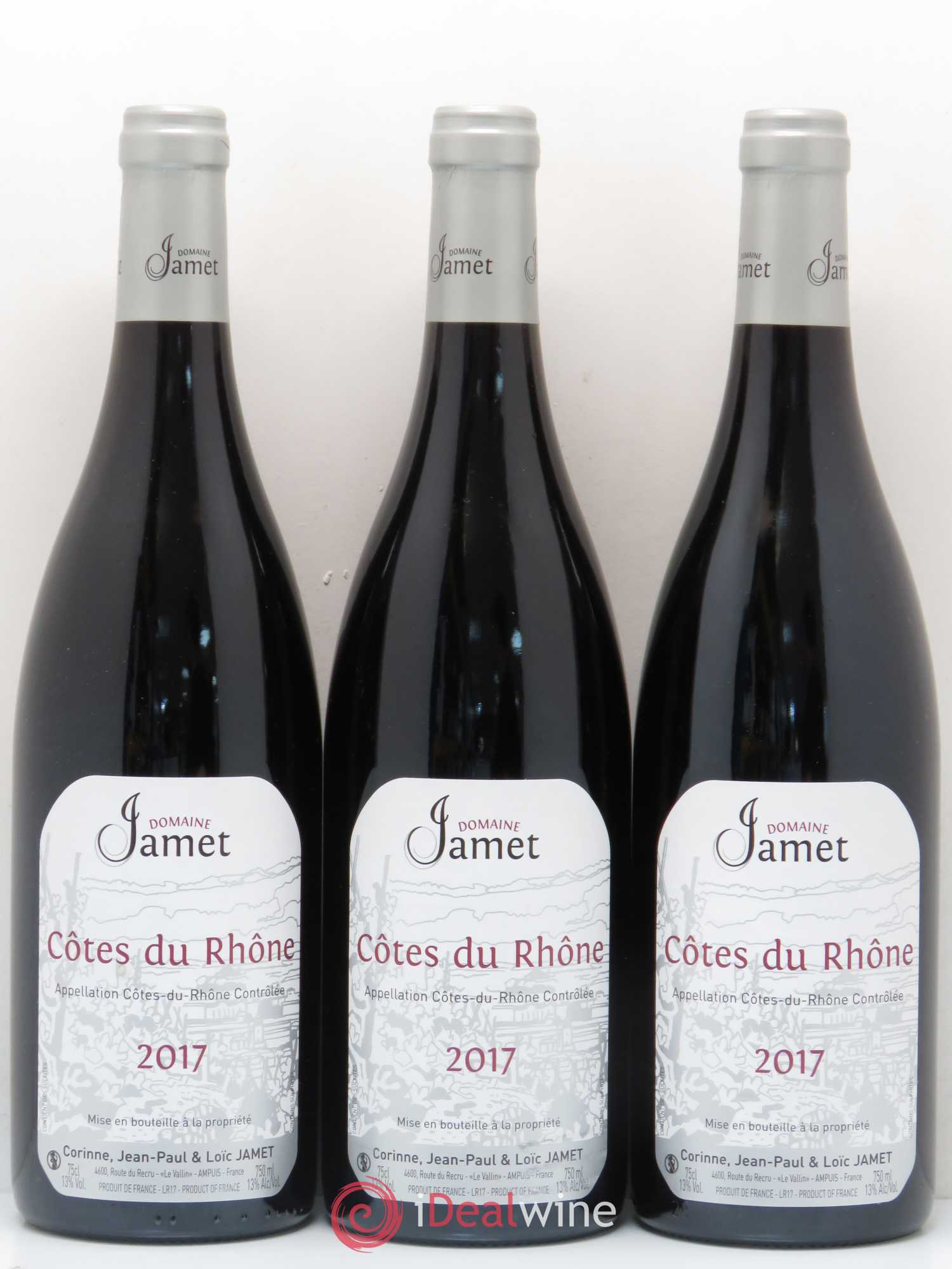 Côtes-du-Rhône Jamet (Domaine) 2017 - Lot de 3 bouteilles - 0