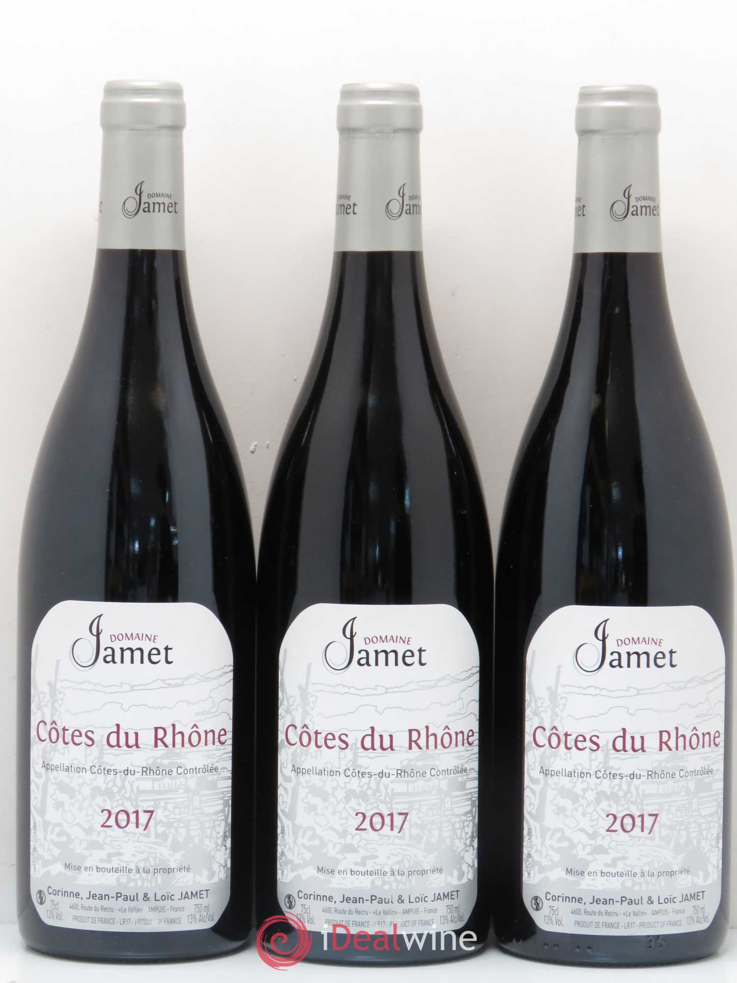 Côtes-du-Rhône Jamet (Domaine) 2017 - Lot de 3 bouteilles - 0