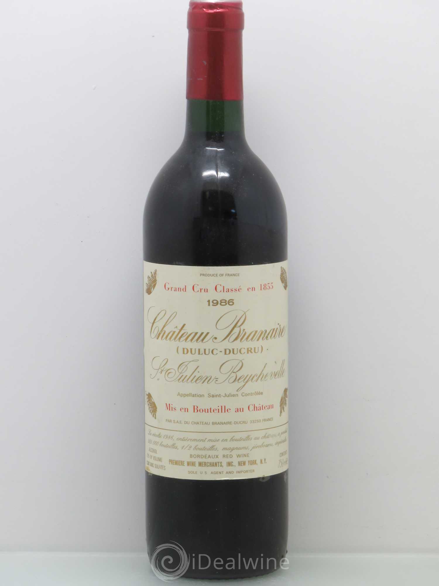 Château Branaire Ducru 4ème Grand Cru Classé 1986 - Lot de 1 bouteille - 0