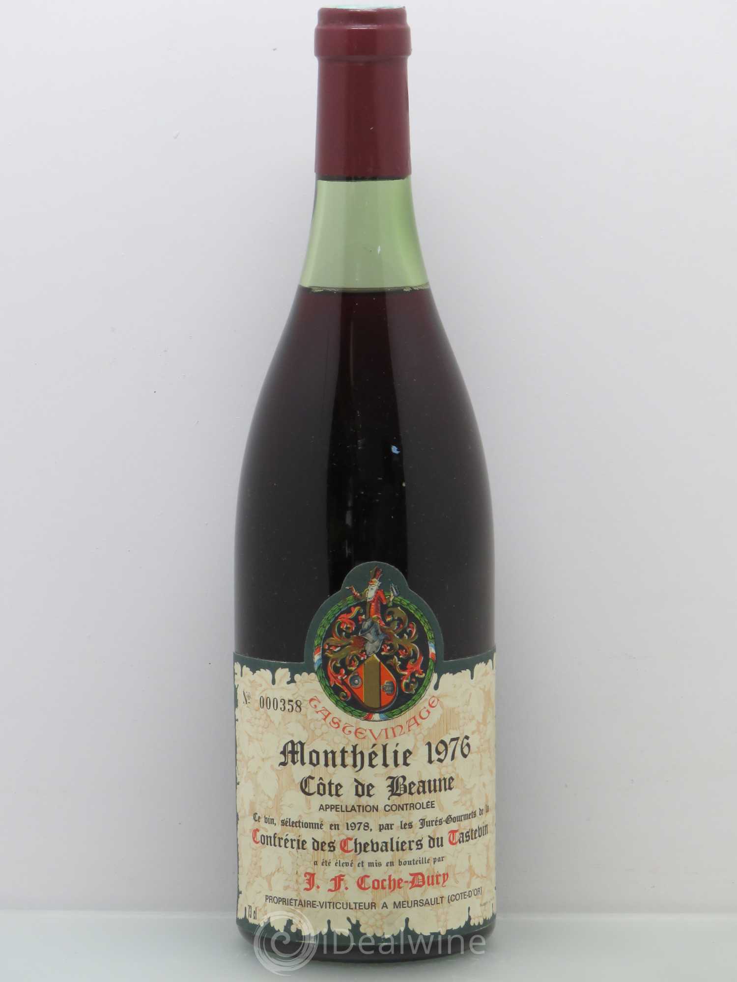 Monthélie Coche Dury (Domaine) Confrérie des Chevaliers du Tastevin 1976 - Lotto di 1 bottiglia - 0