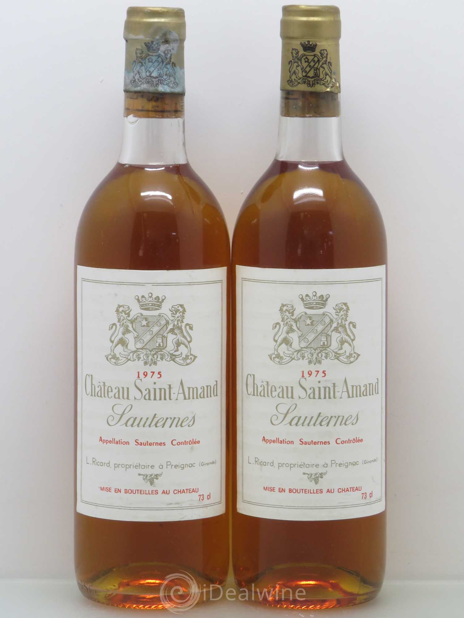 Sauternes Château Saint Amand 1975 - Lotto di 2 bottiglie - 0