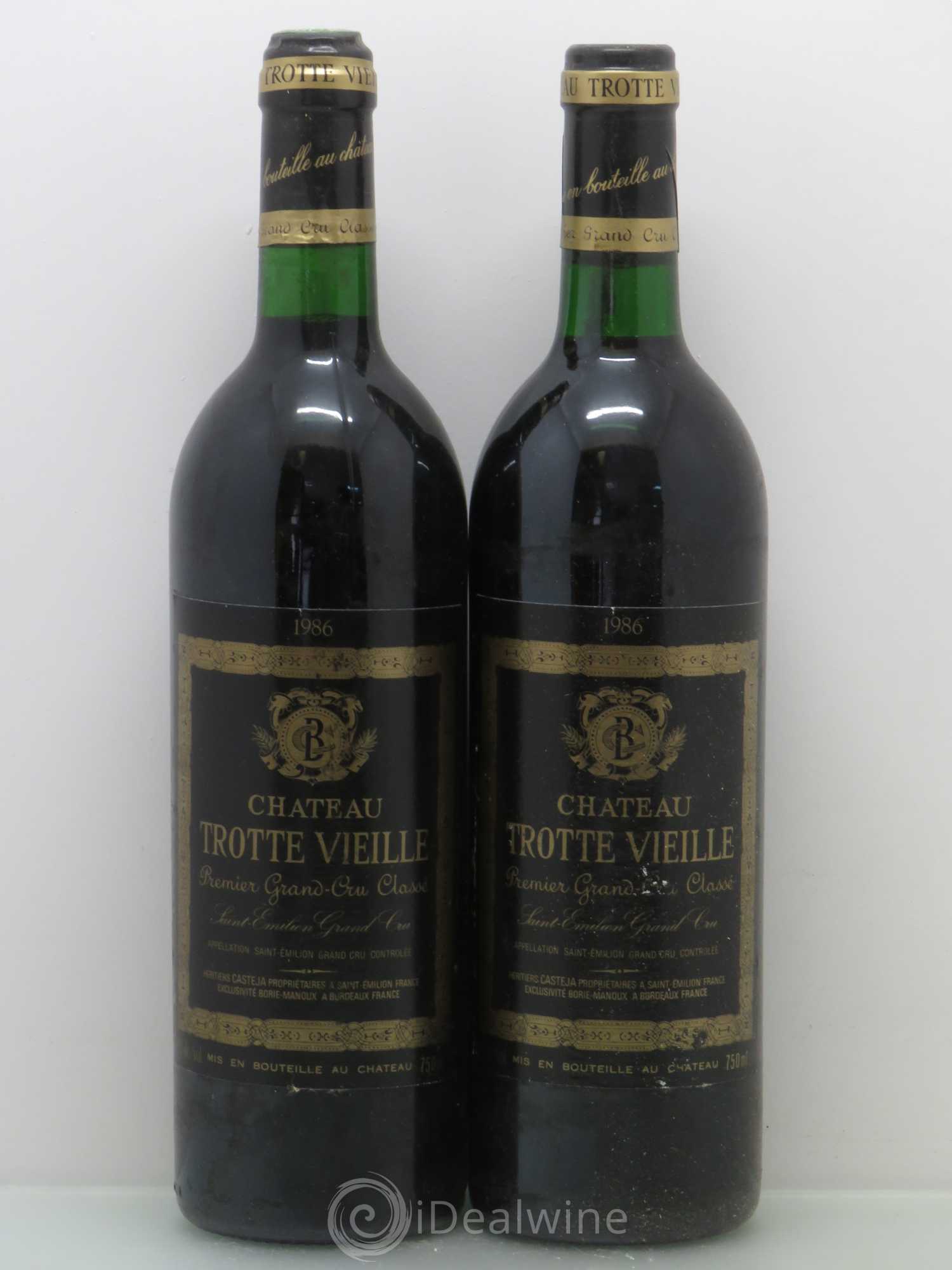 Château Trotte Vieille 1er Grand Cru Classé B 1986 - Lot de 2 bouteilles - 0